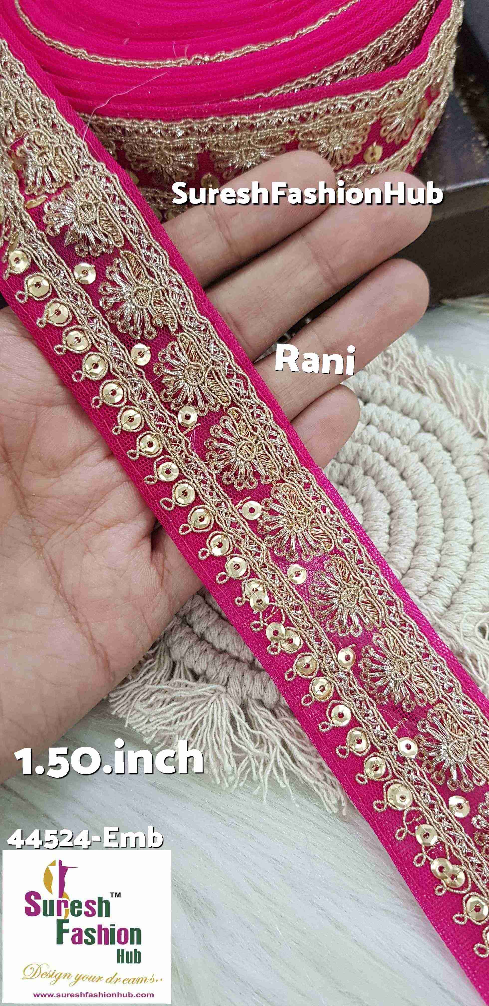 Golden Rani Embroidered Net Lace