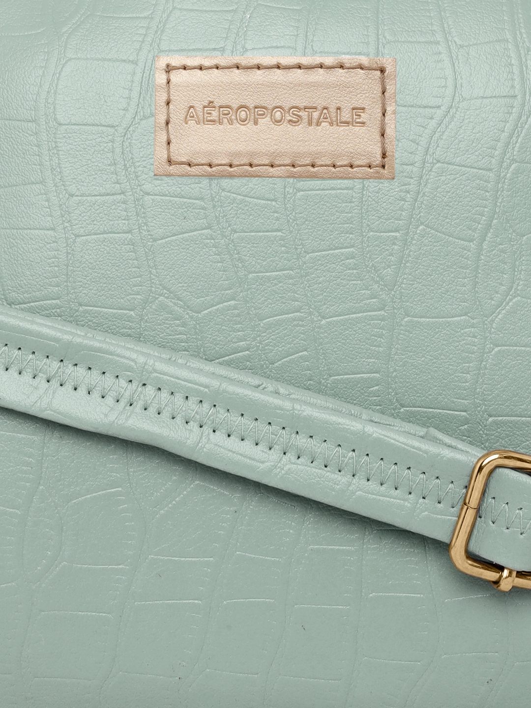 Aeropostale | Aeropostale Textured Kylie PU Sling Bag with non-detachable strap (Green) 5