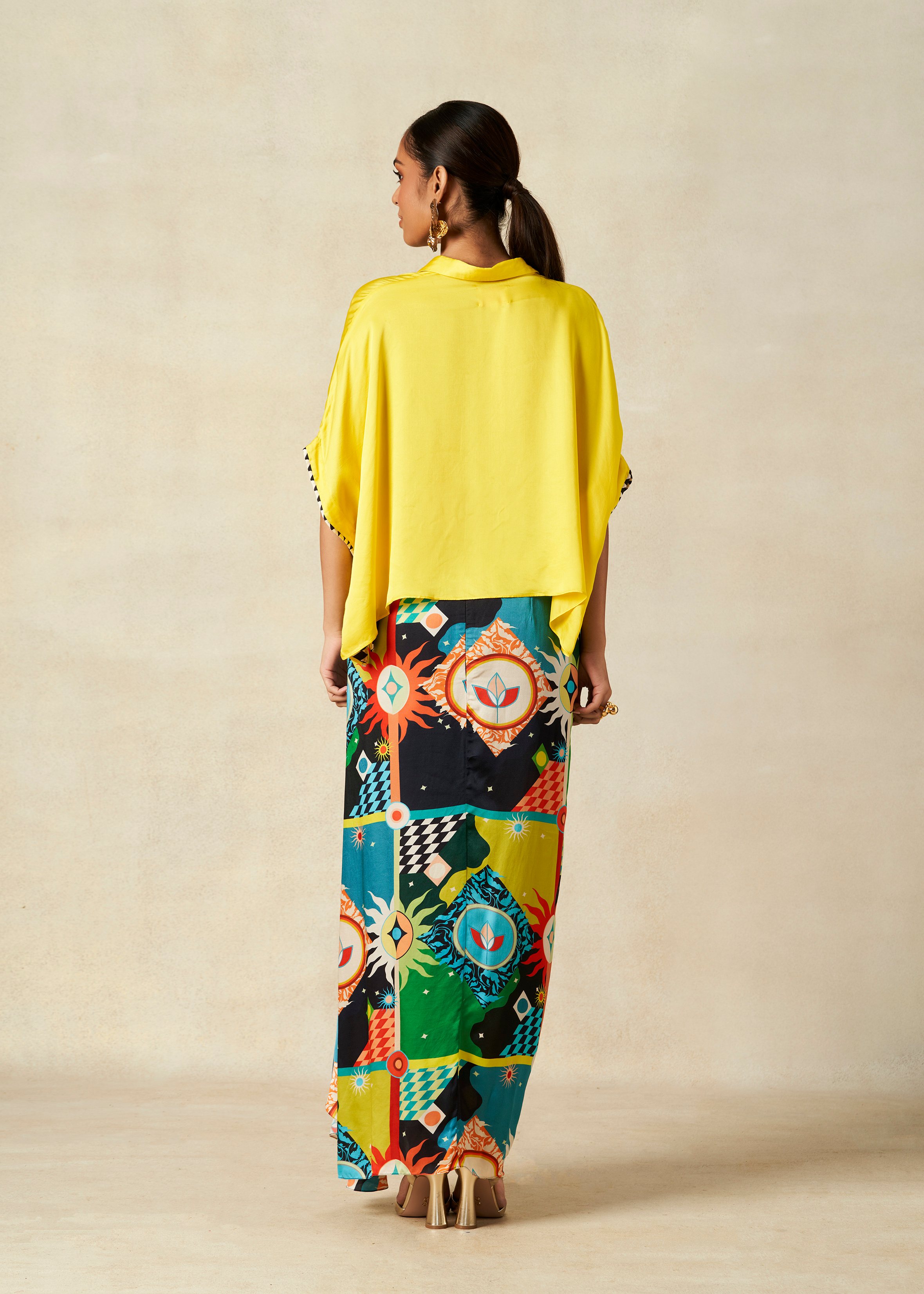 Printed Pleated Skirt