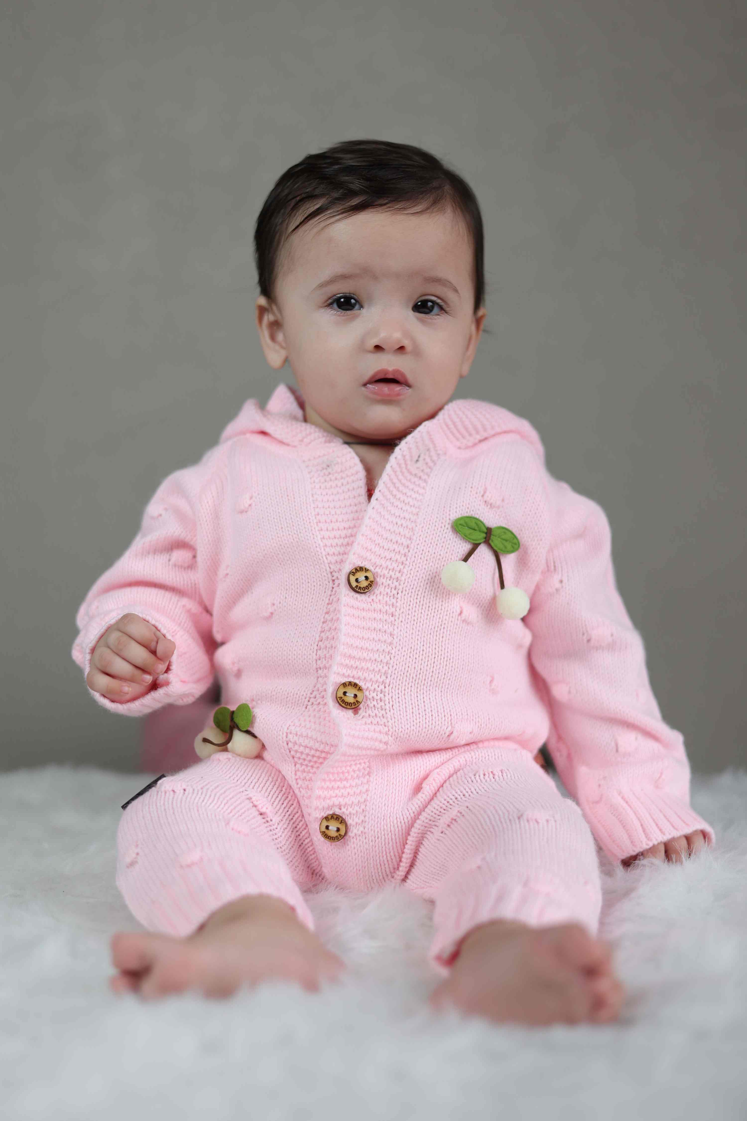 Blush Cherry Knitted Winter Jumpsuit
