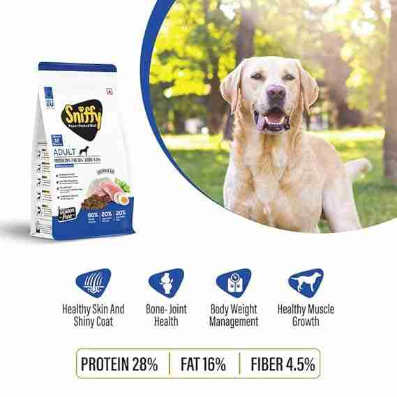 Sniffy Adult Chicken and Egg Dry Food for Dogs 10kg