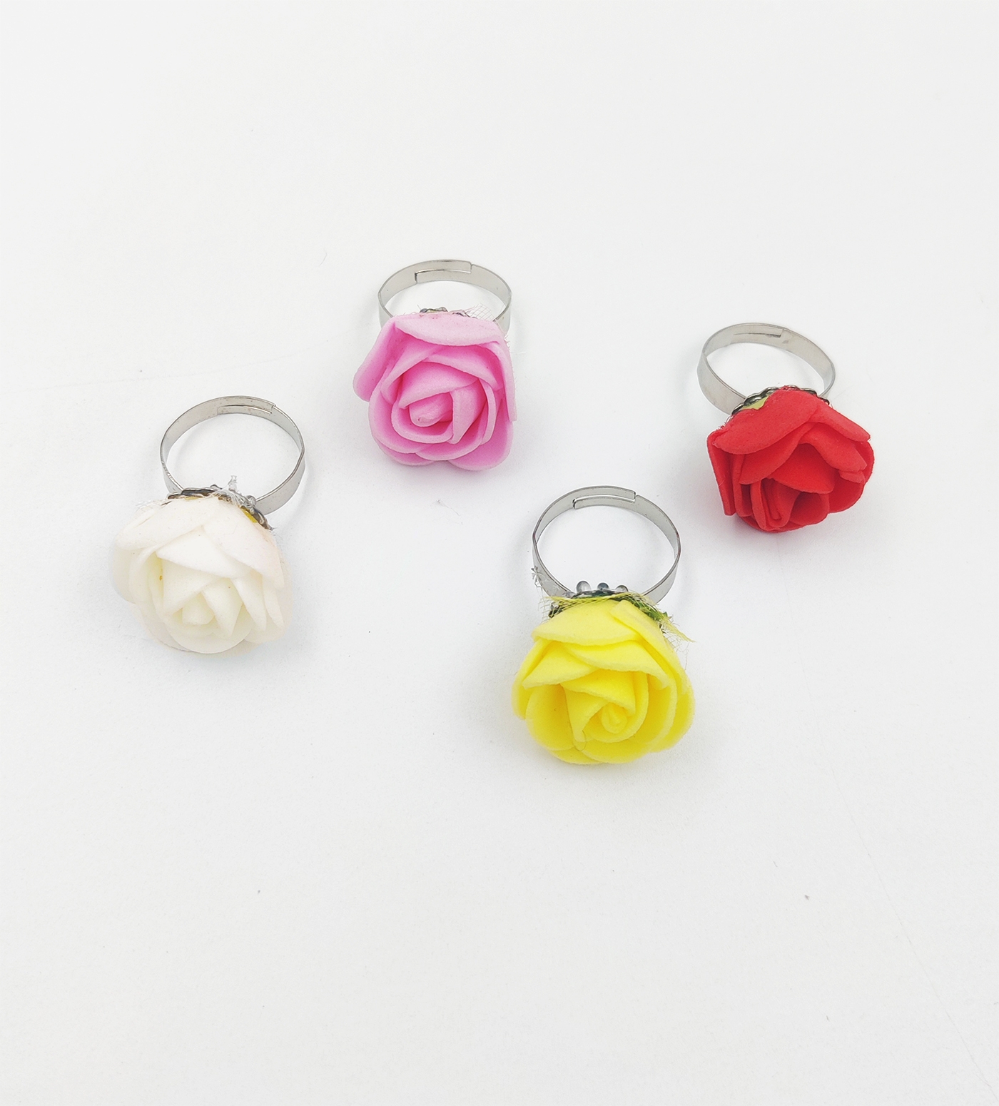 Rose Flower Set Of 4 Rings