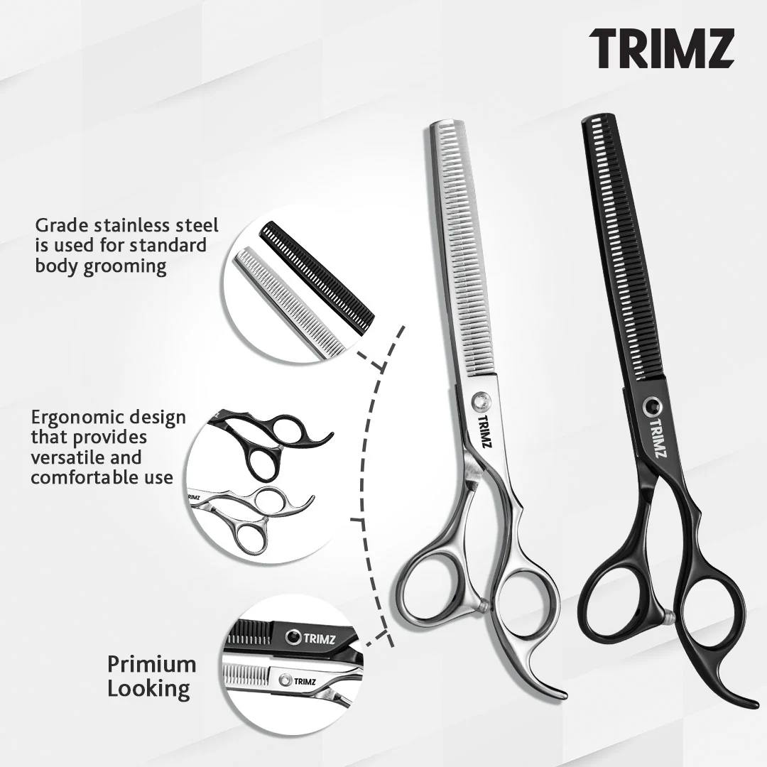 Trimz Scissors 7Inch Thinner Sparkling, Silver