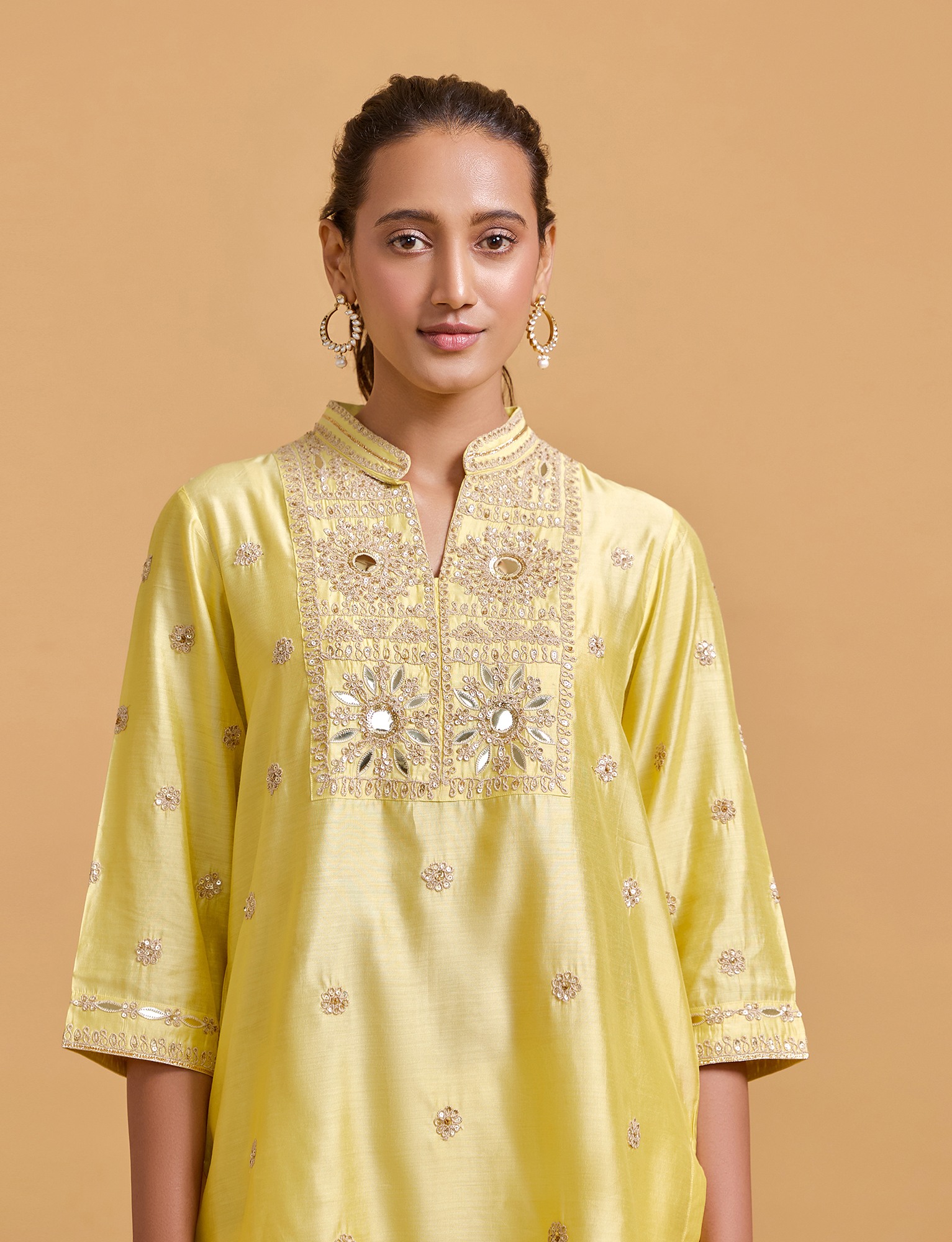 Zeenat Yellow Tunic Set