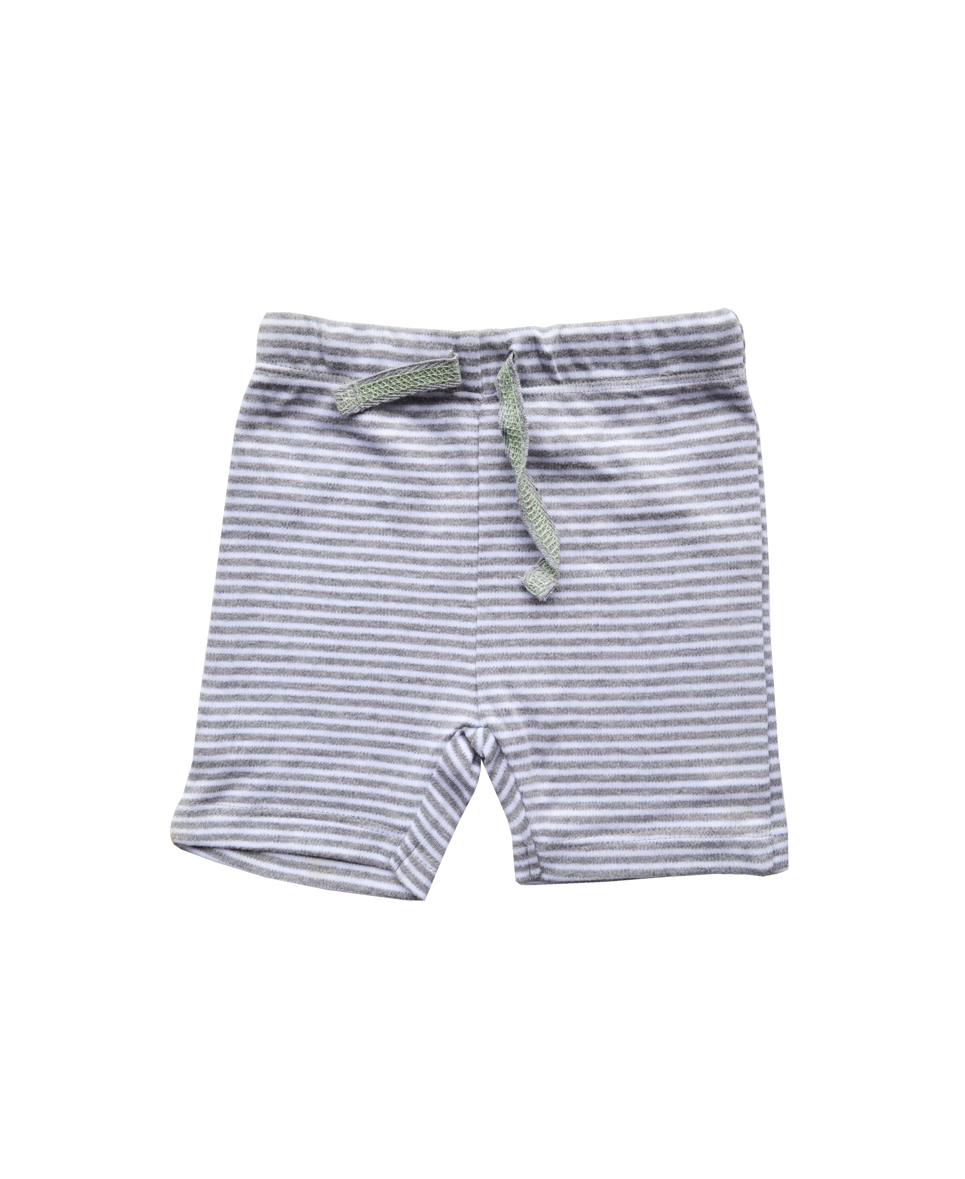 Babeez | Grey / White Stripes Shorts (100% Cotton Interlock Biowash) undefined