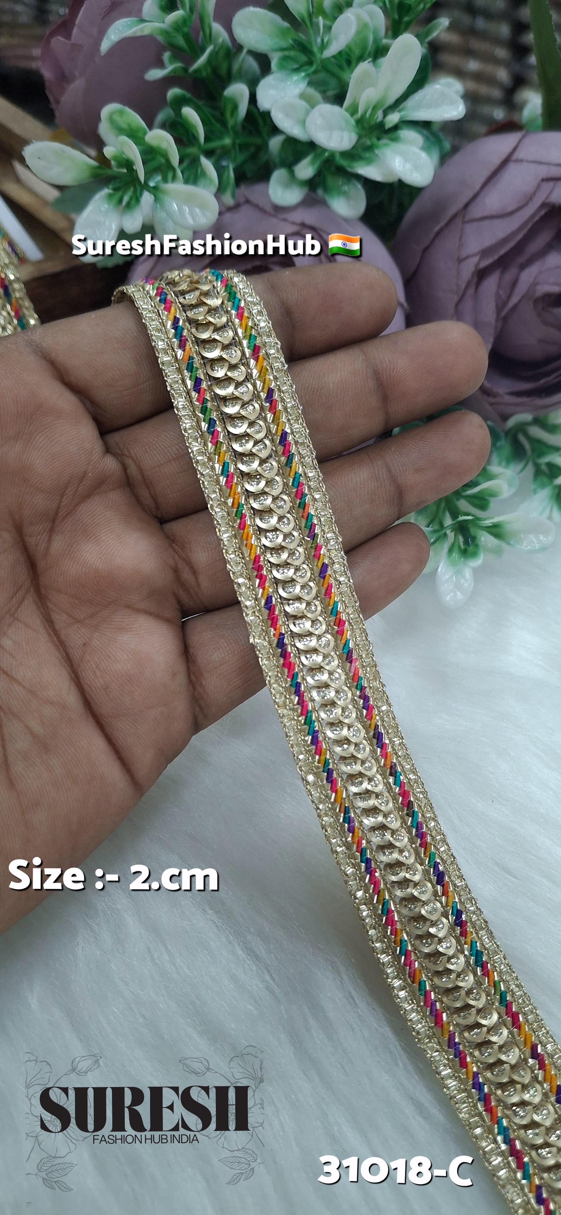 Dark Multy Center Border Jhalar Lace