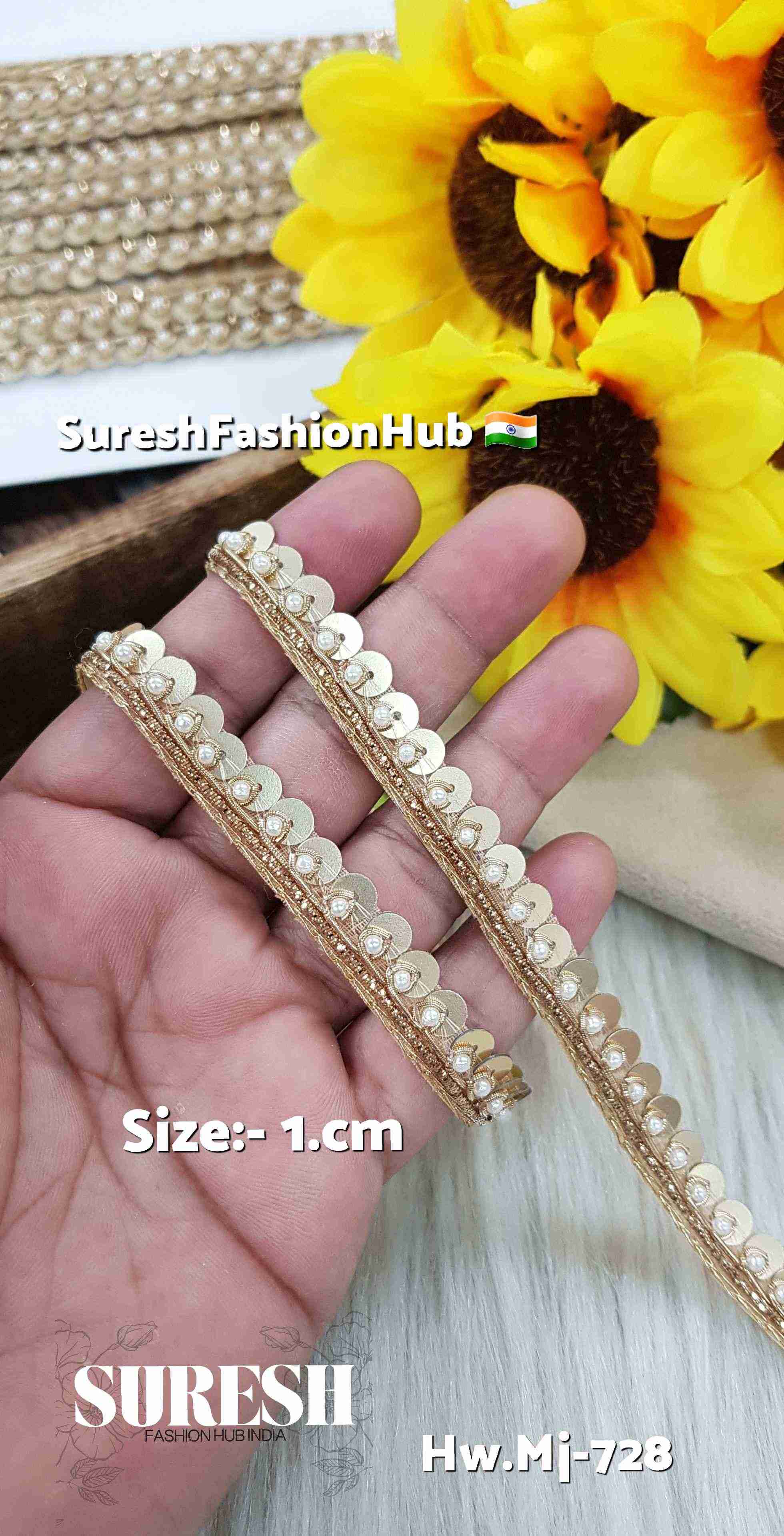 Sequins & Pearl Border Lace