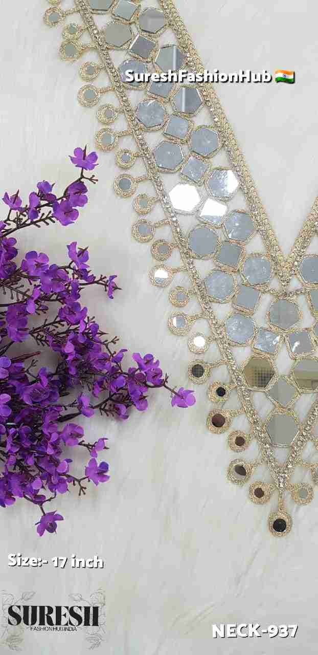 Pearl Hexagon Mirror Dori Hanging Neck Design – N-937