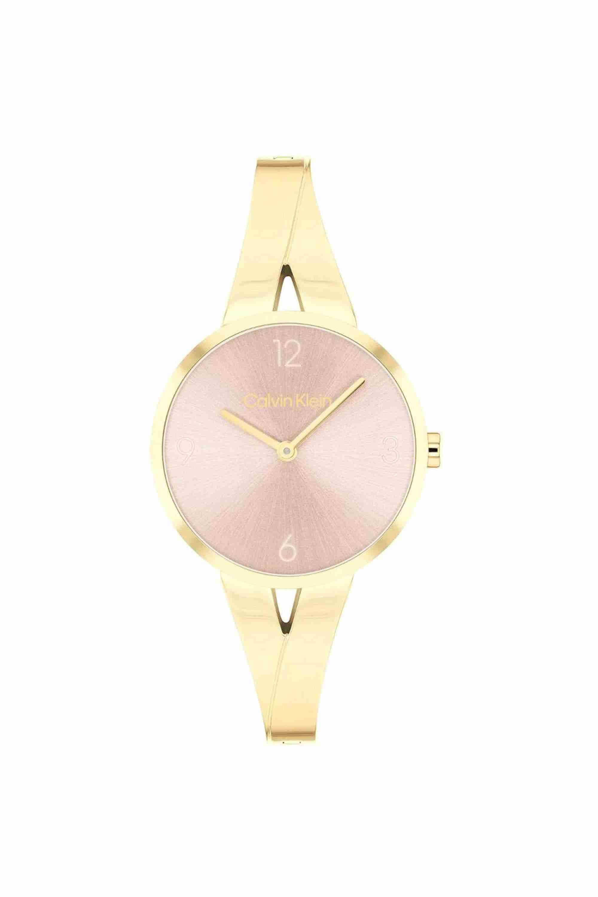 Joyful Women's 30 mm Quartz Analogue Watch - Pink Dial with Gold Stainless Steel Strap (W25100027)