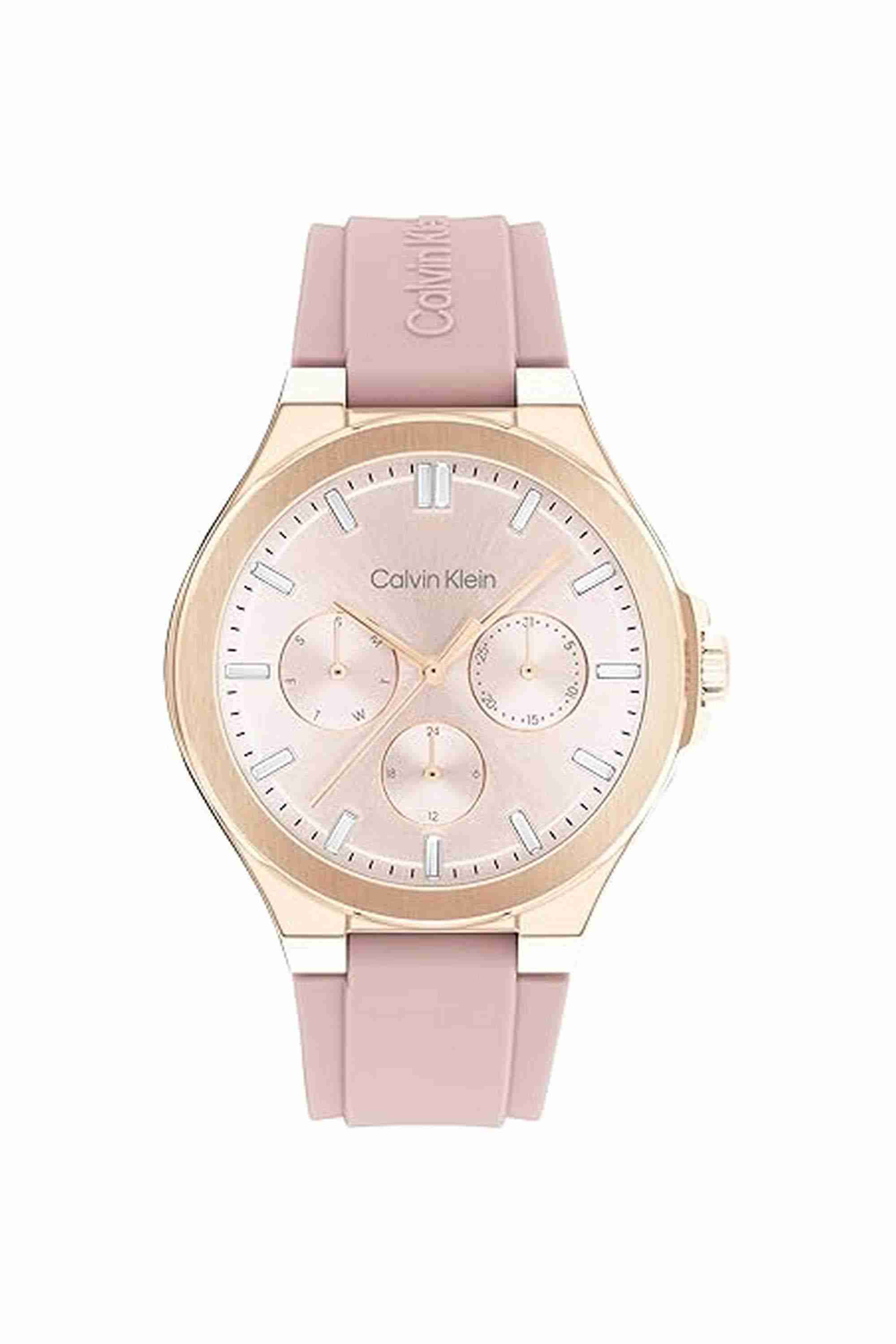 Vibrancy Women's 38 mm Quartz Analogue Watch - Rose Gold Dial with Pink Synthetic Leather Strap (W25100108)