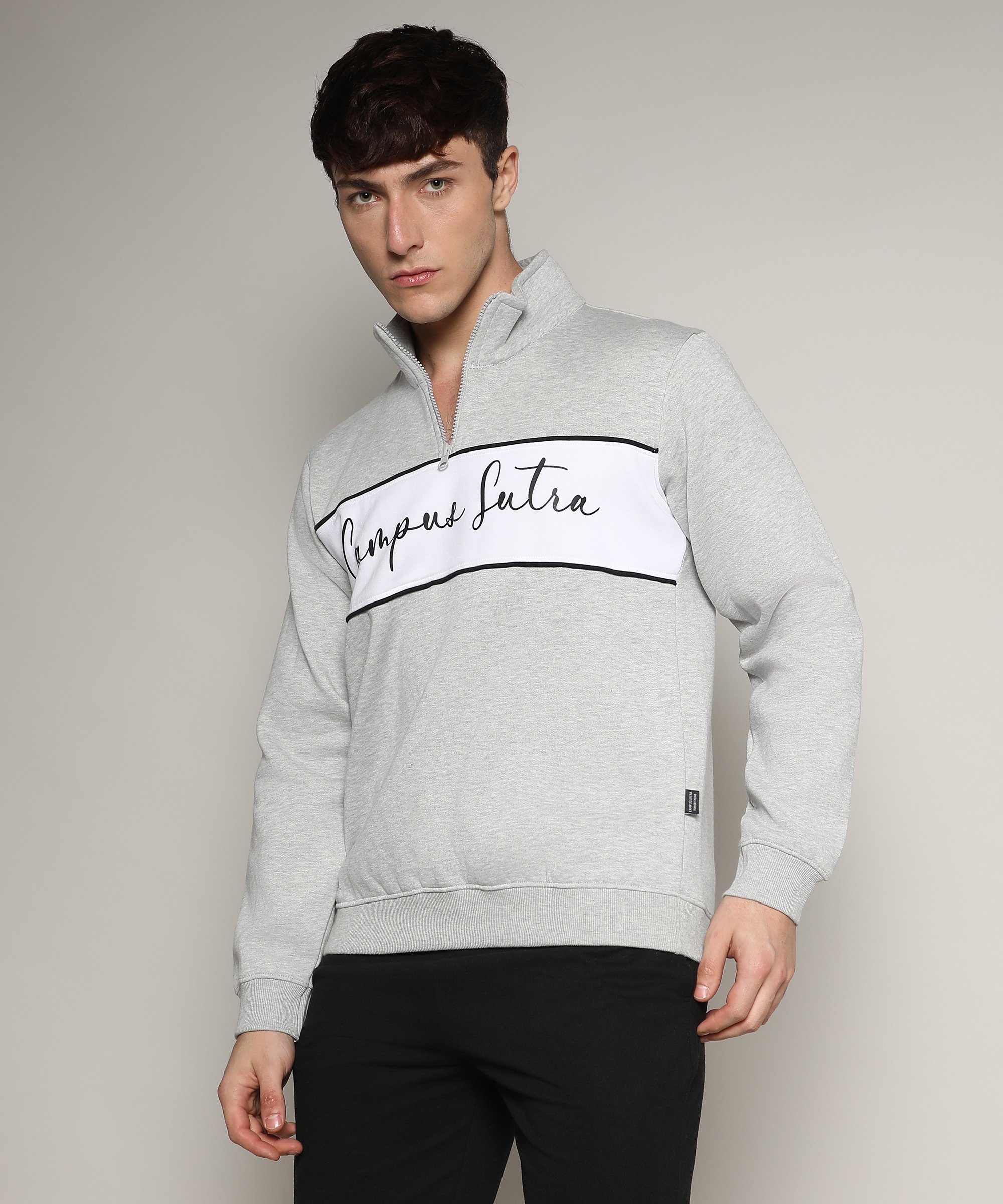 Men's Moon Grey Colourblock Sweatshirt