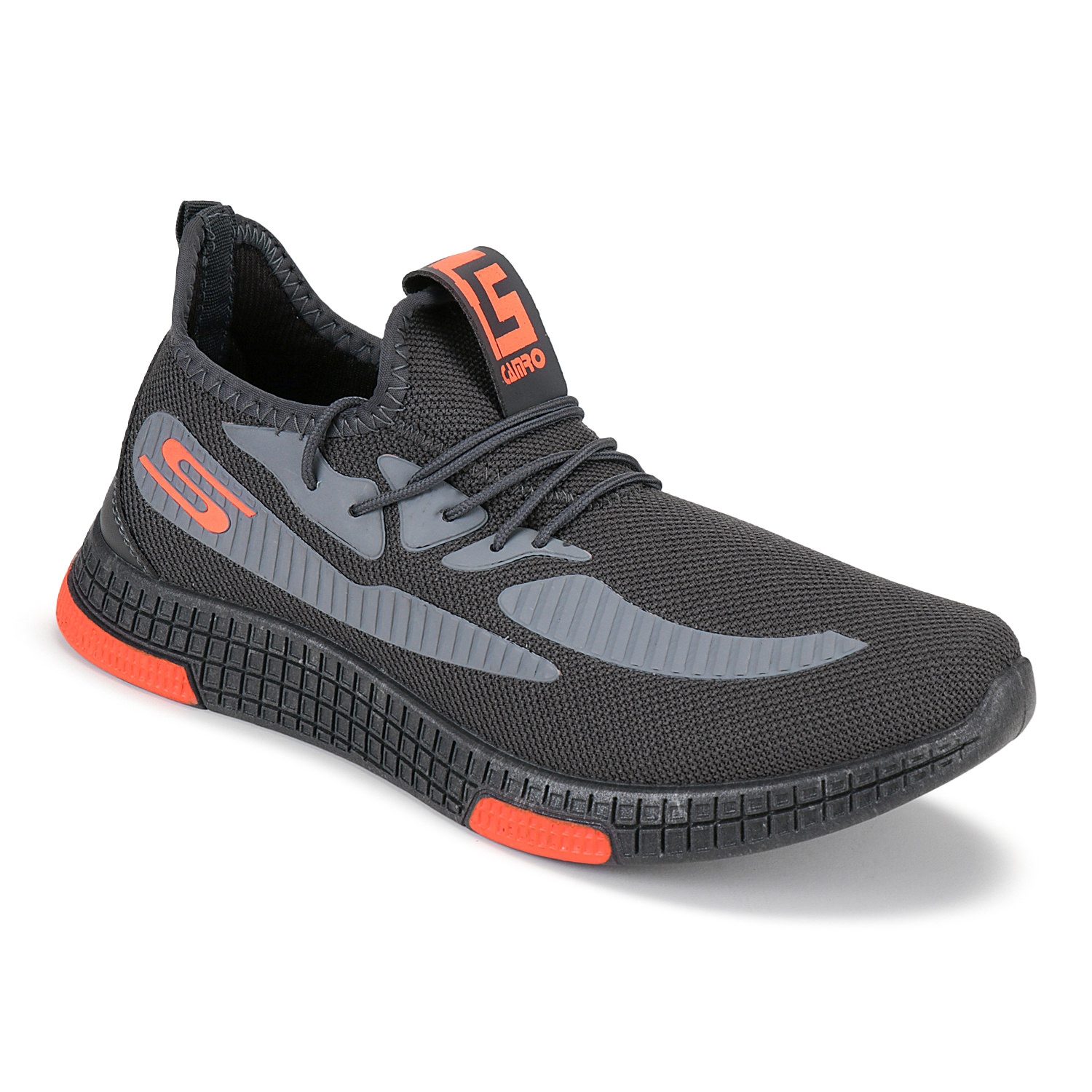 Camro Check 1 D.Grey/Orange Men Running Shoe