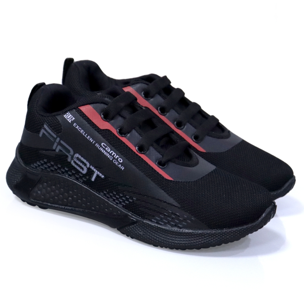 Camro Deo 509 Black/Red Boys Running Shoe