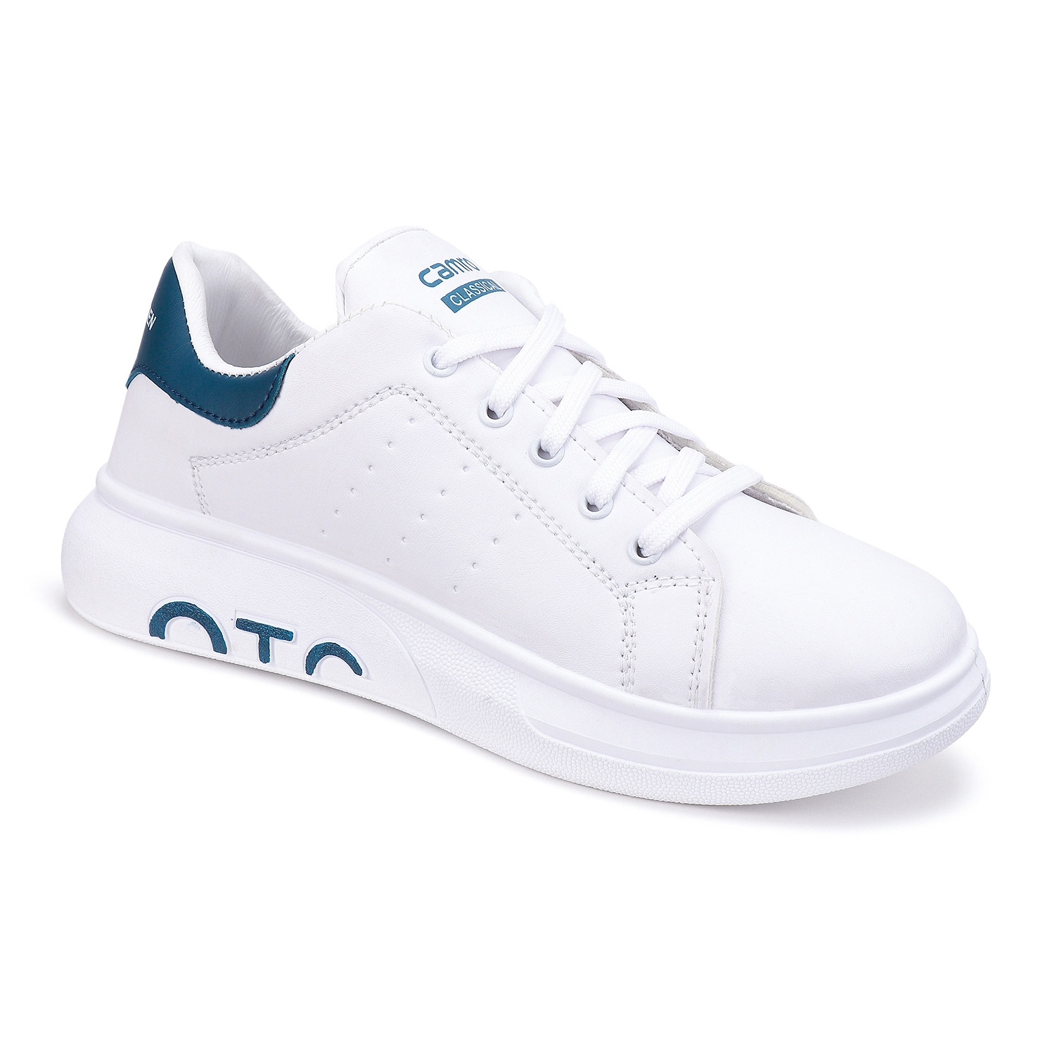Camro OTC 1 White/T.Blue Men Running Shoe