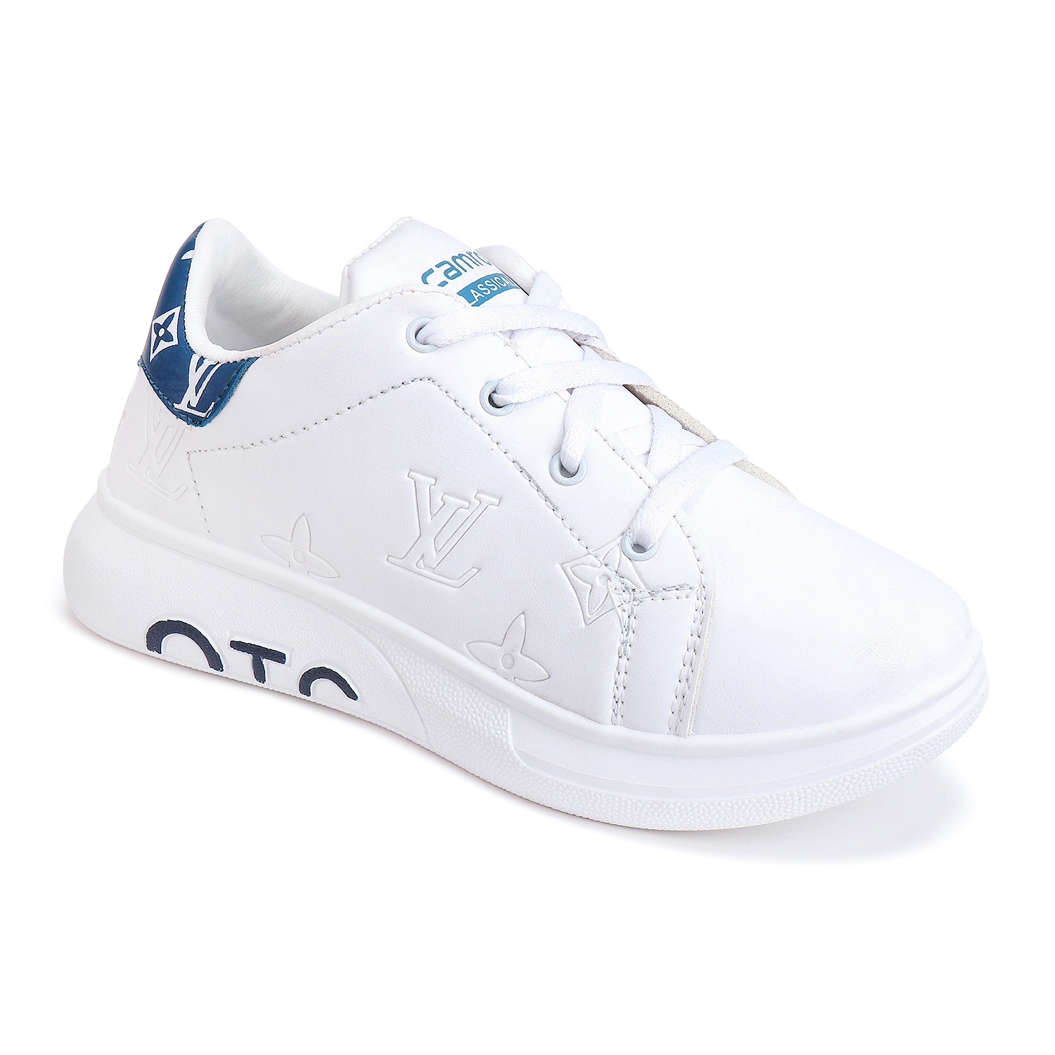 Camro OTC 2 White/T.Blue Boys Running Shoe