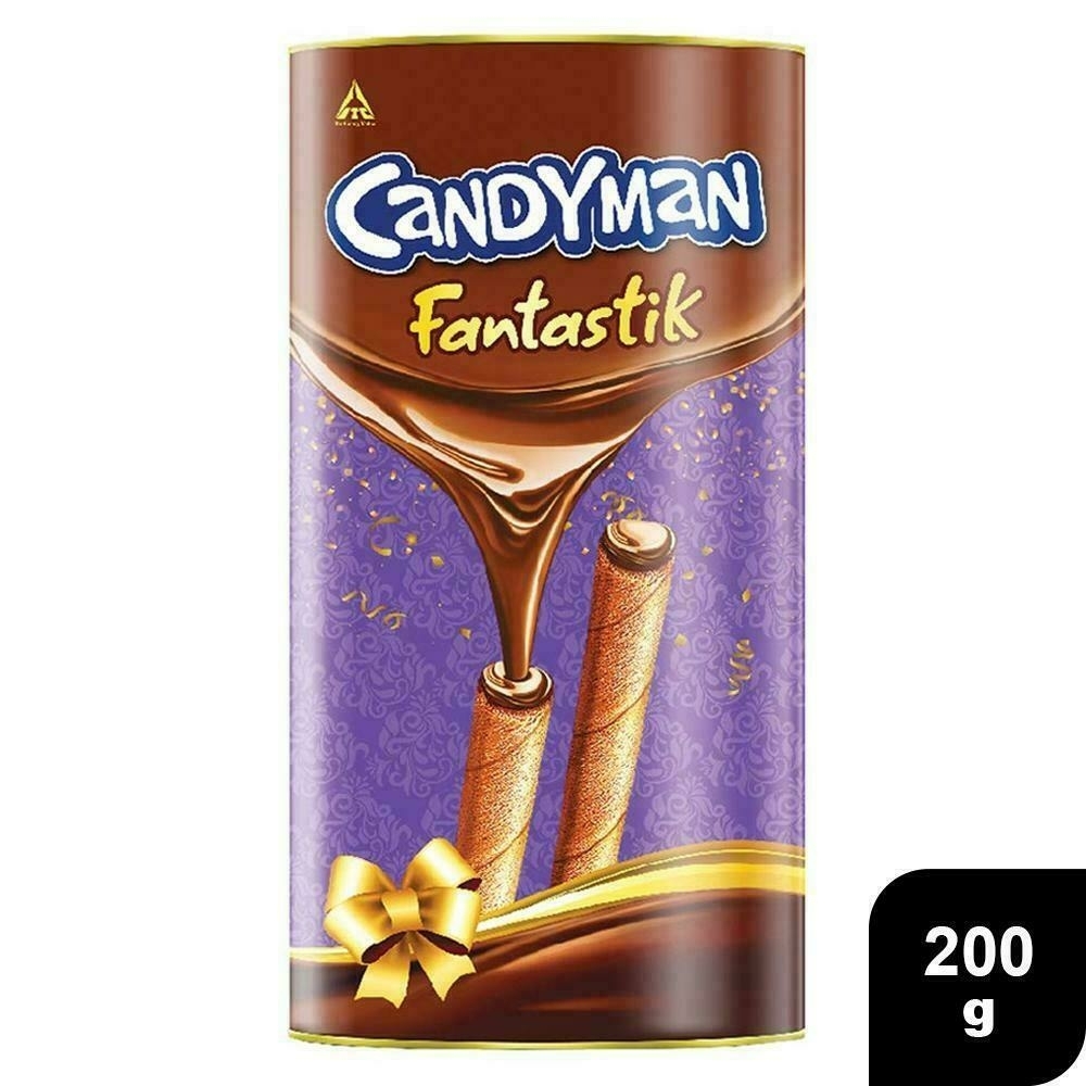 Candyman Fantastik Choco Wafer Rolls 200 G