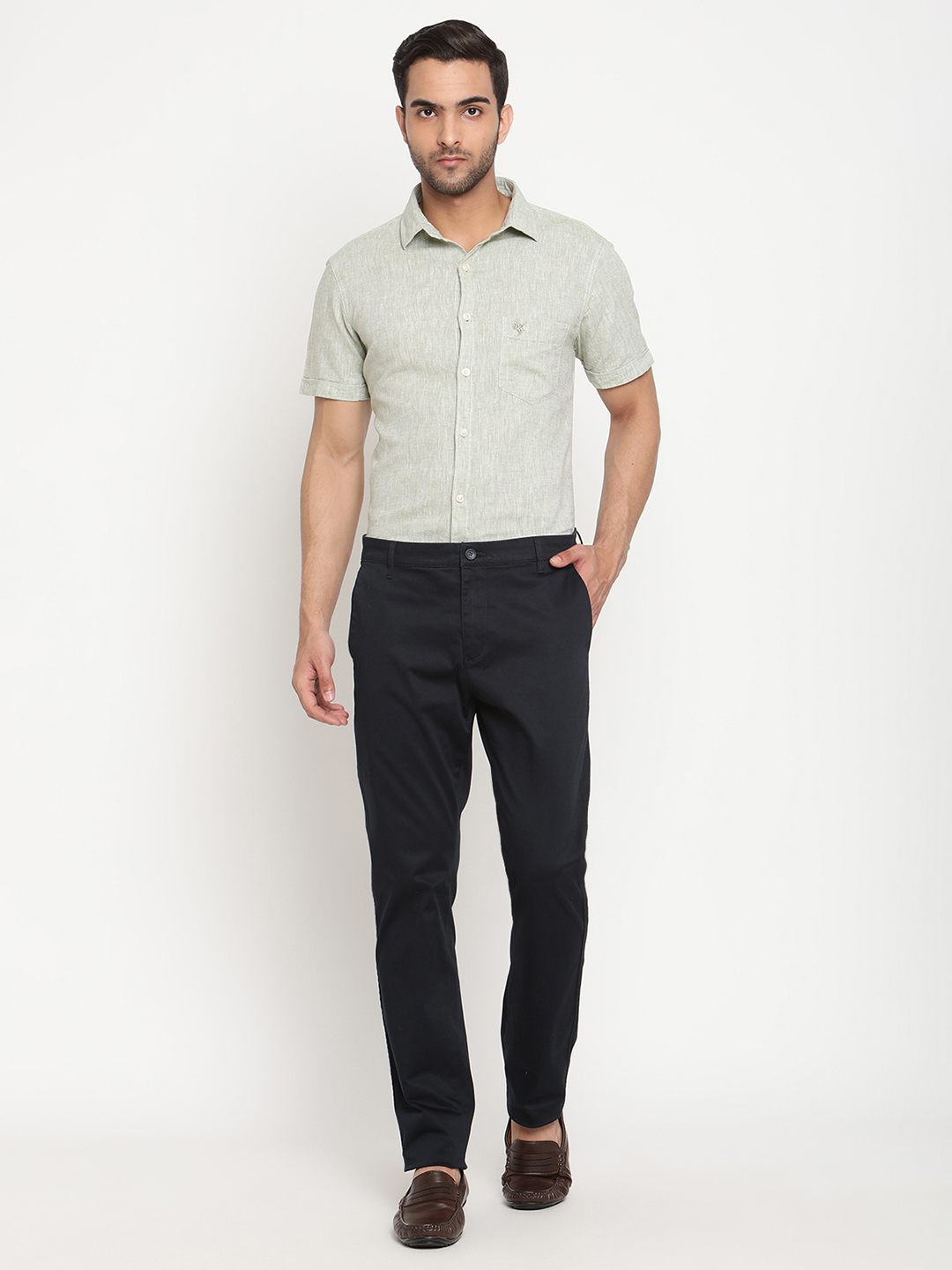 Cantabil Men's Bottle Green Casual Shirt