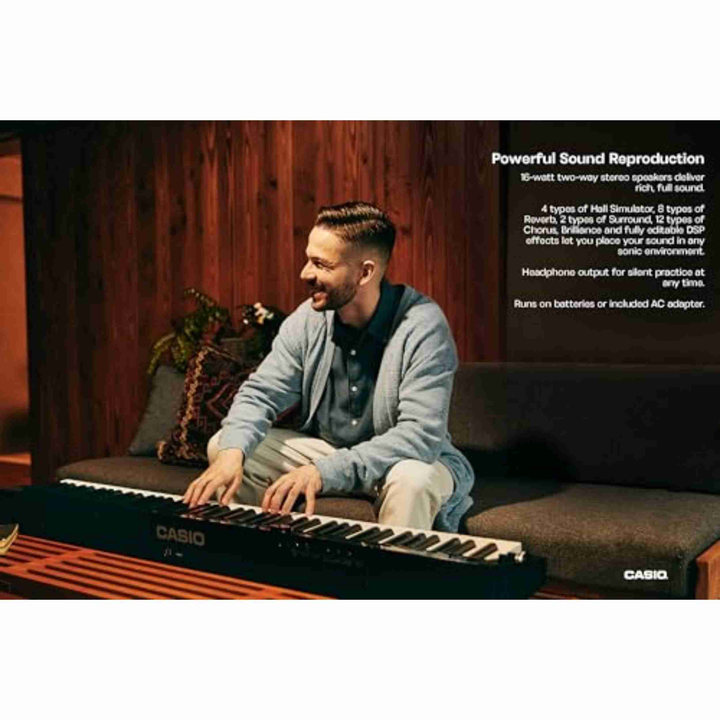 Casio Privia PX-S3100 88-Key Weighted Slim Digital Piano, Black 4