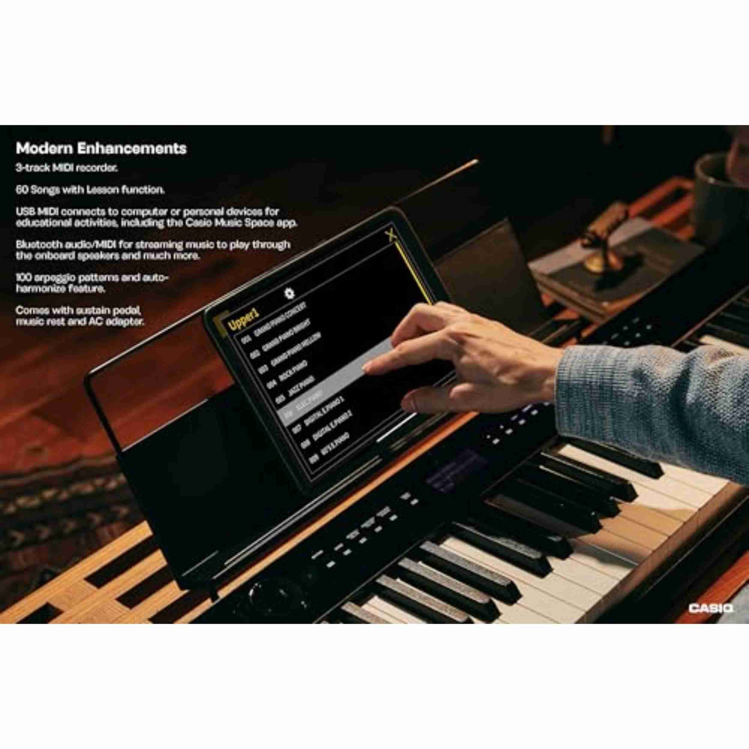 Casio Privia PX-S3100 88-Key Weighted Slim Digital Piano, Black 6