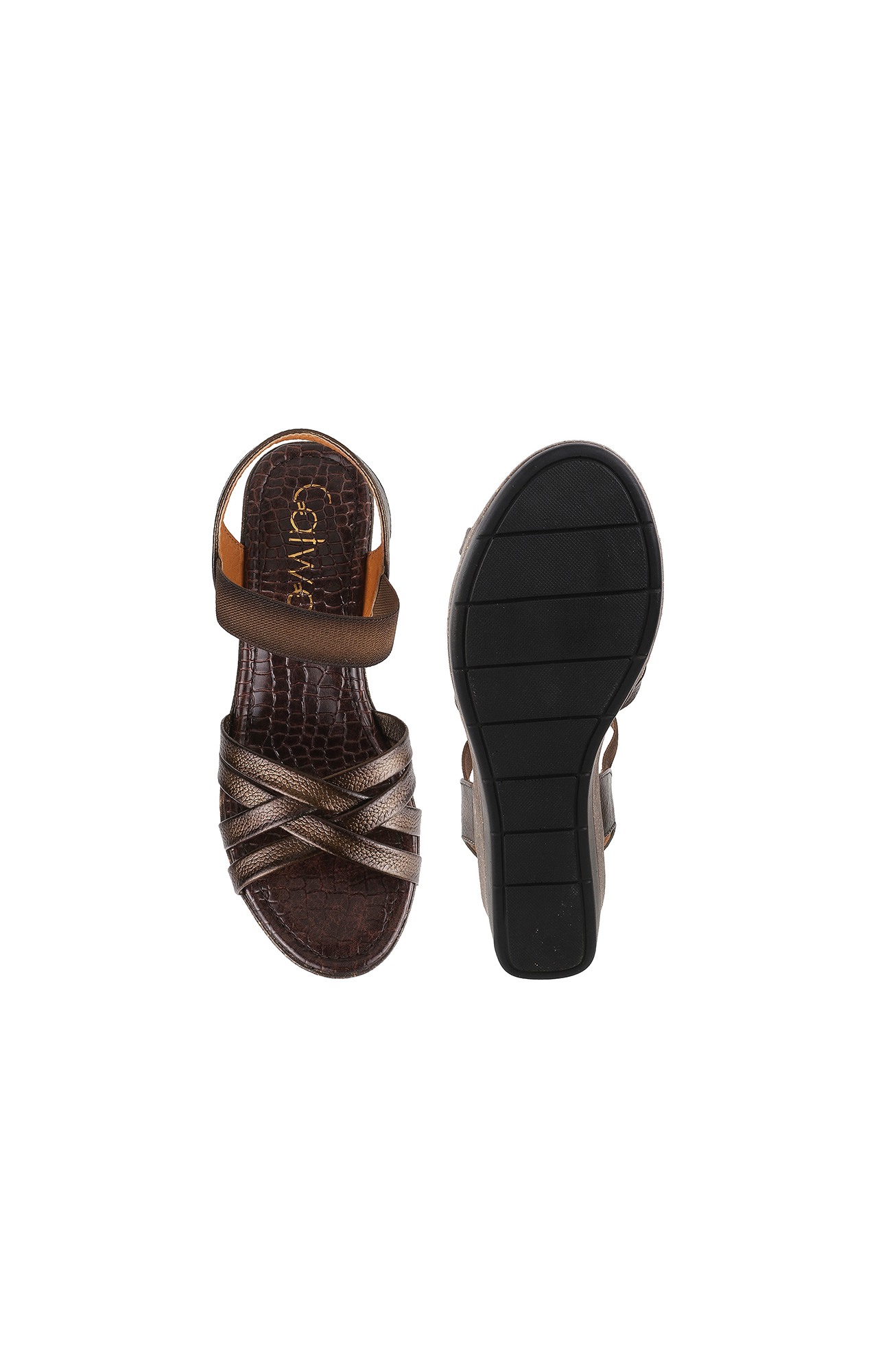 Women Stylised Platforms Bronze Sandals