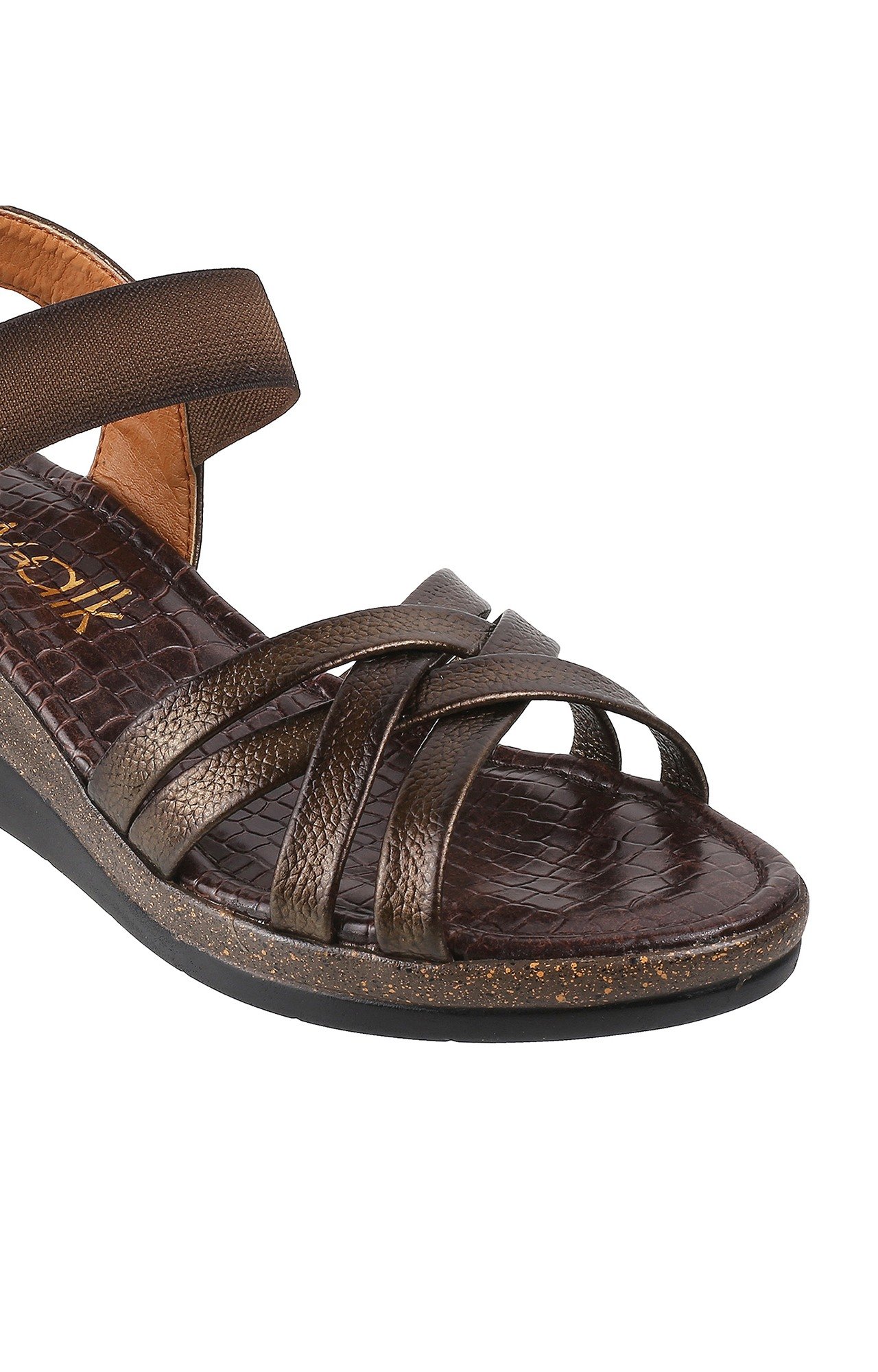 Women Stylised Platforms Bronze Sandals