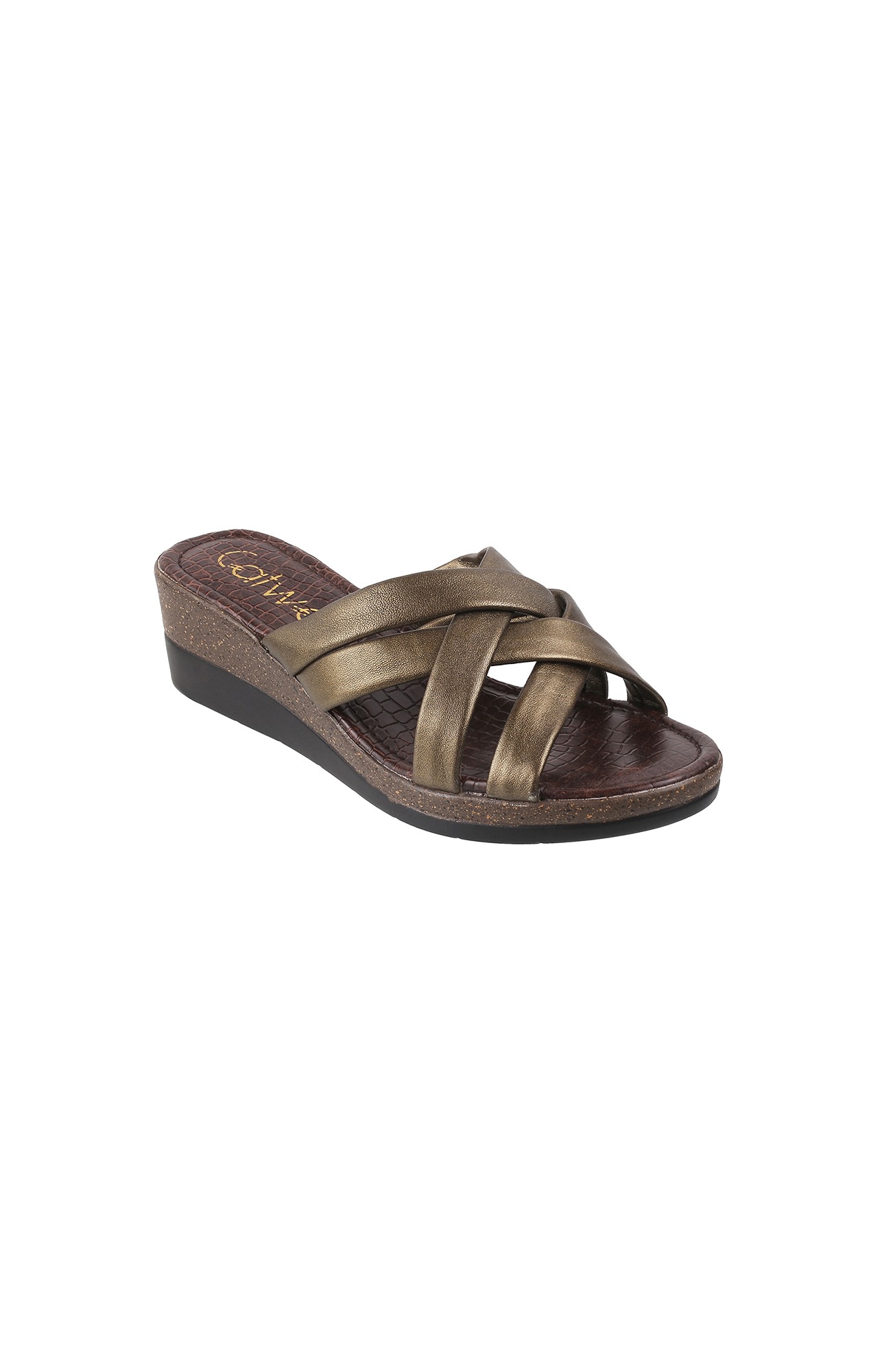 Women Stylised Platforms Bronze Sandals