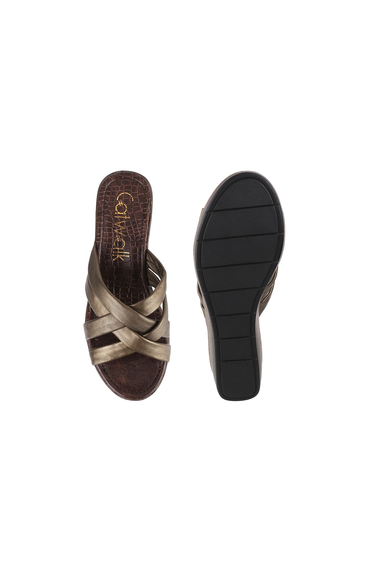 Women Stylised Platforms Bronze Sandals