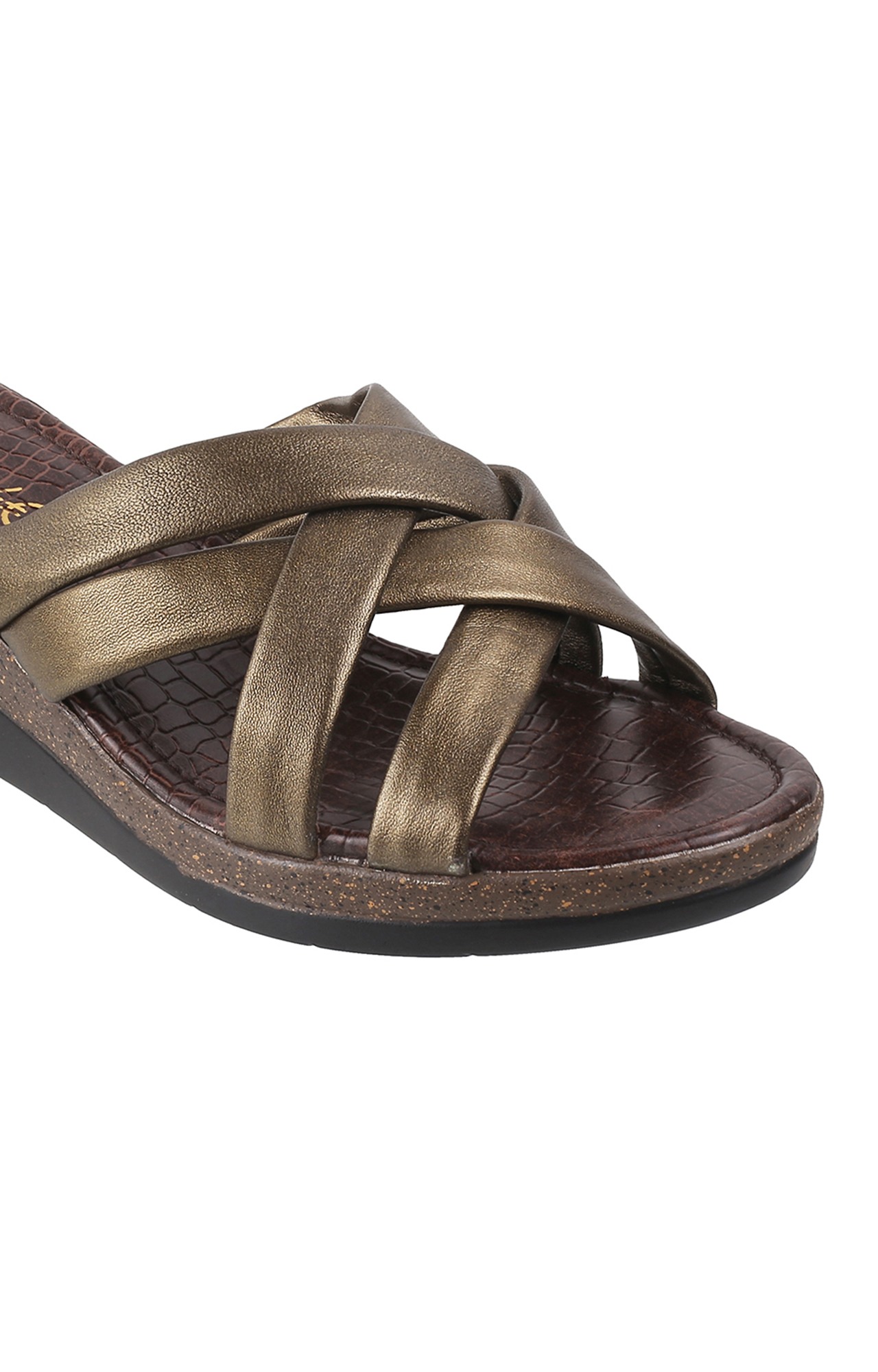 Women Stylised Platforms Bronze Sandals