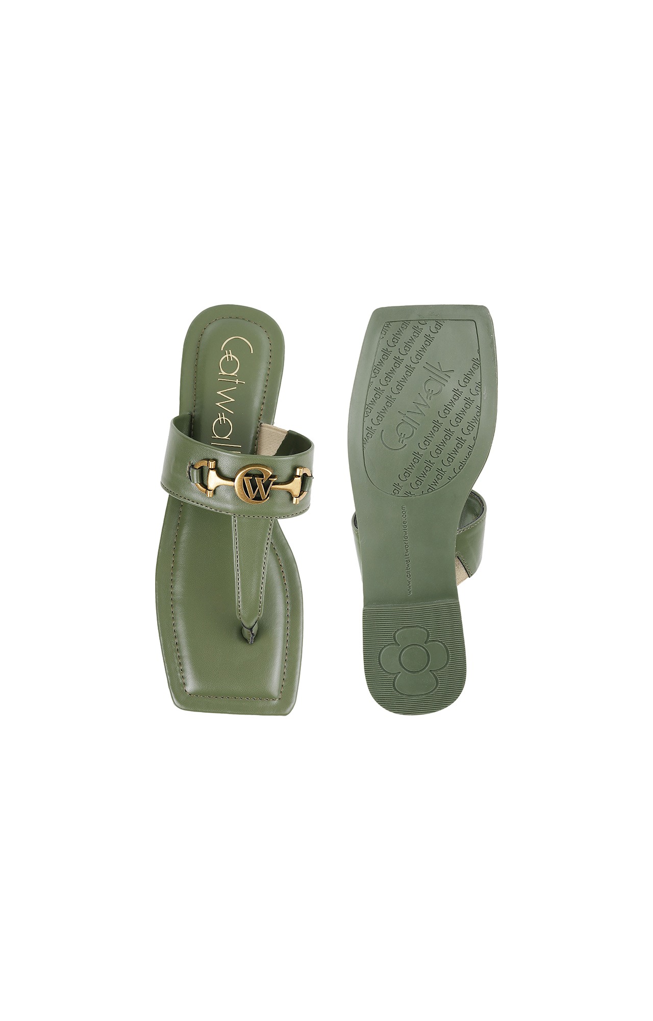 Women Stylised Platforms Green Sandals