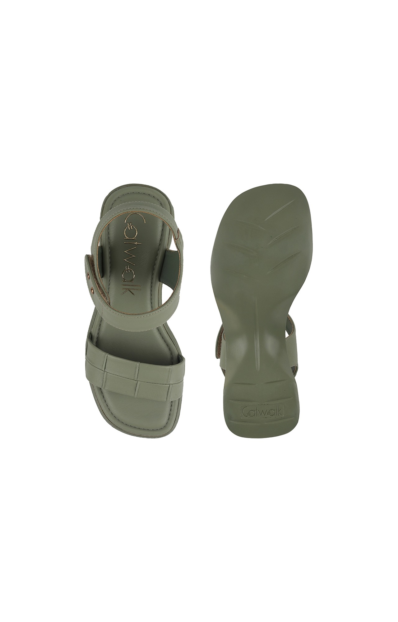 Women Stylised Platforms Green Sandals