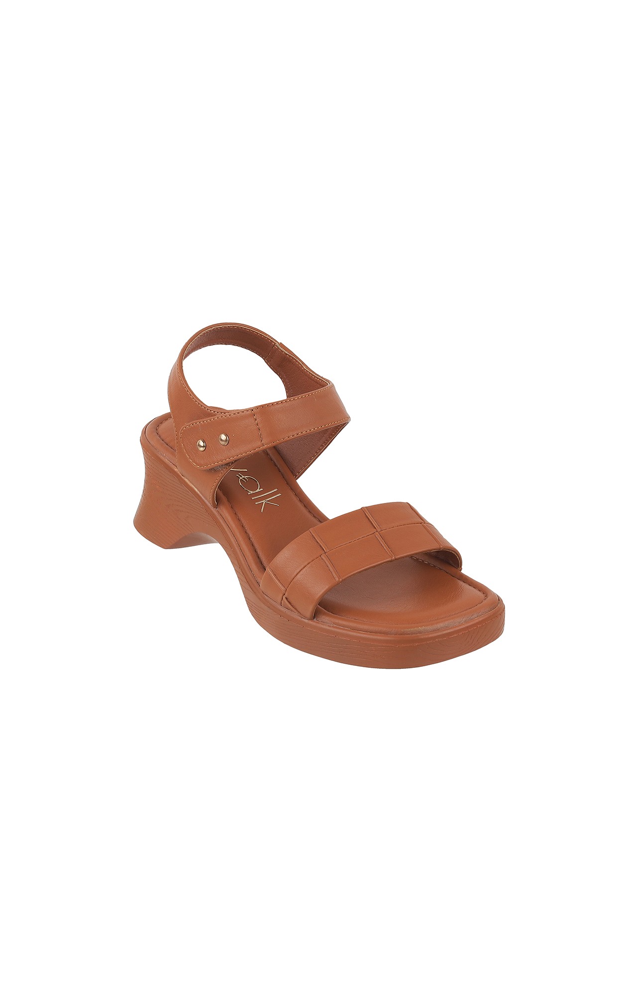 Women Stylised Chunky Heels Brown Sandals