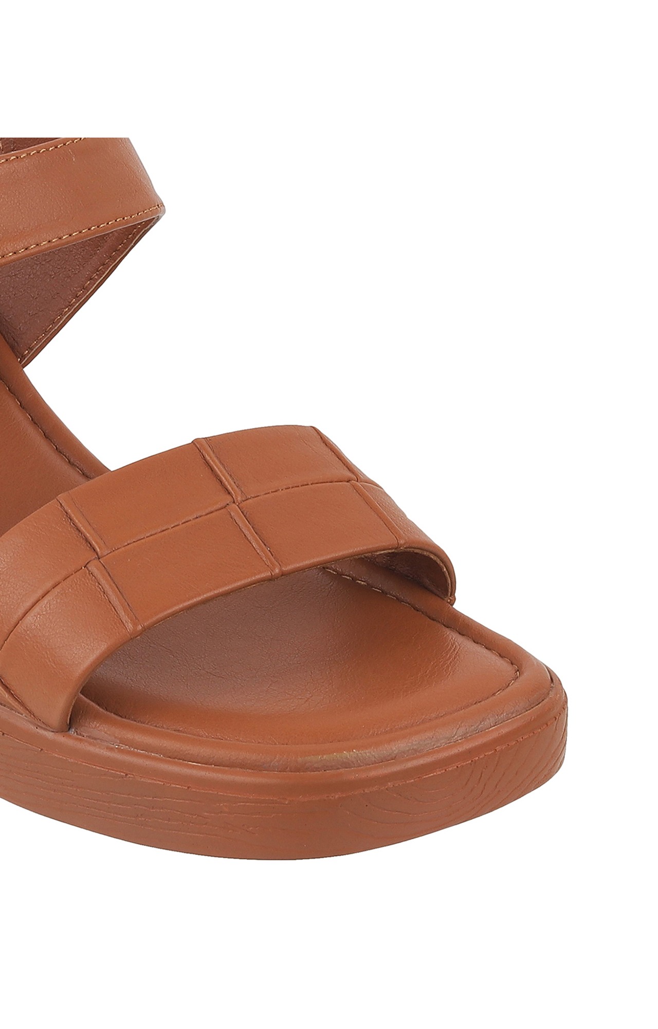 Women Stylised Chunky Heels Brown Sandals