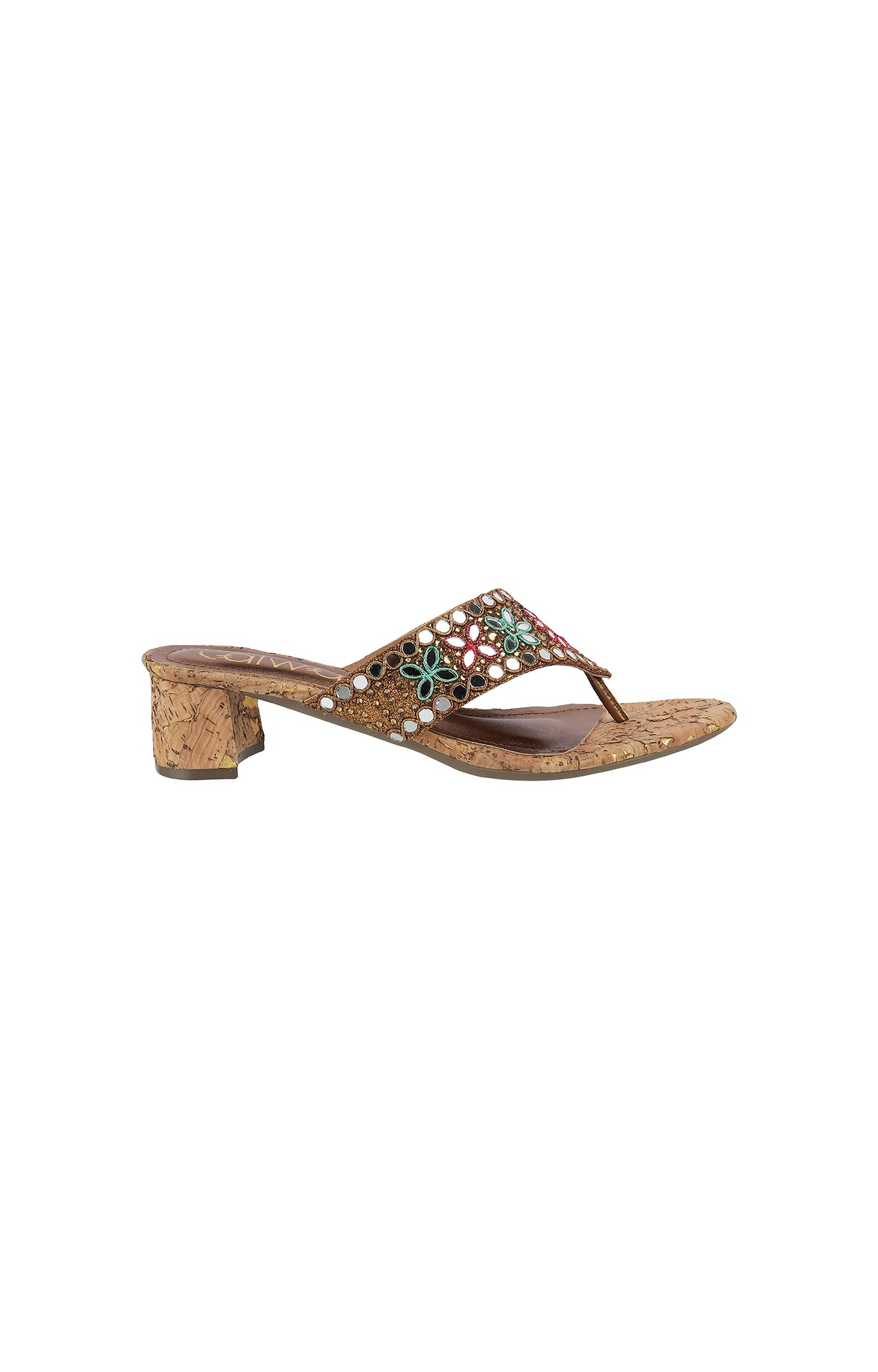 Women Stylised Chunky Heels Bronze Sandals