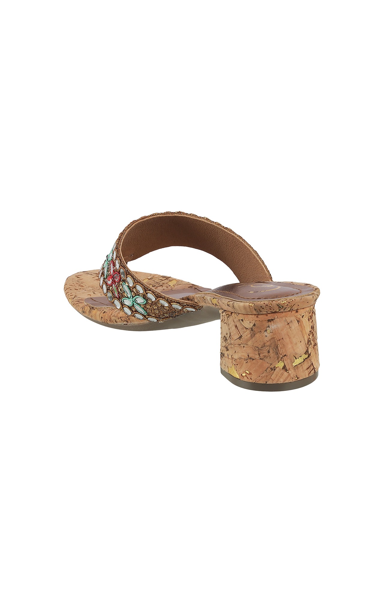 Women Stylised Chunky Heels Bronze Sandals