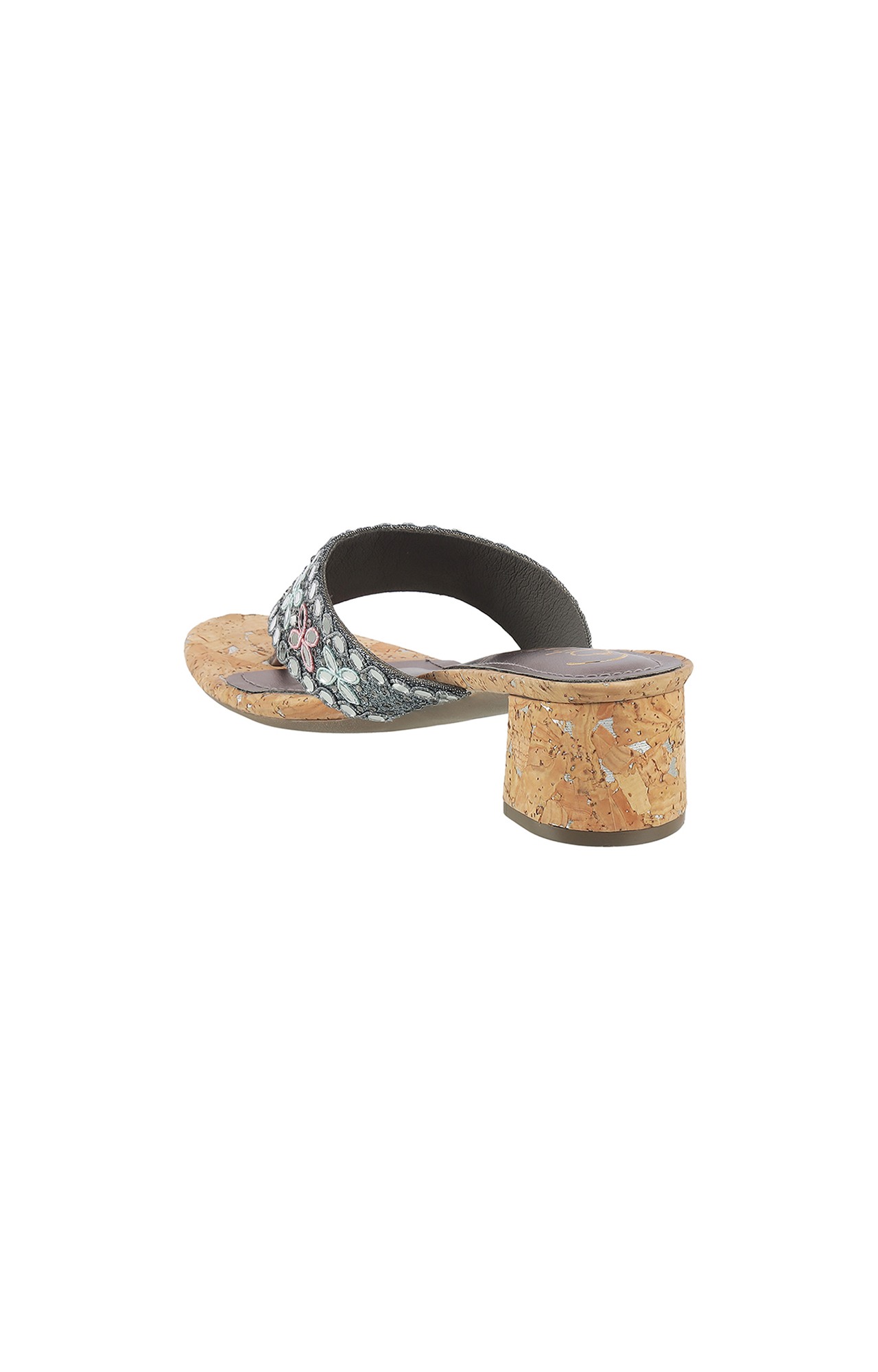 Women Stylised Chunky Heels Silver Sandals