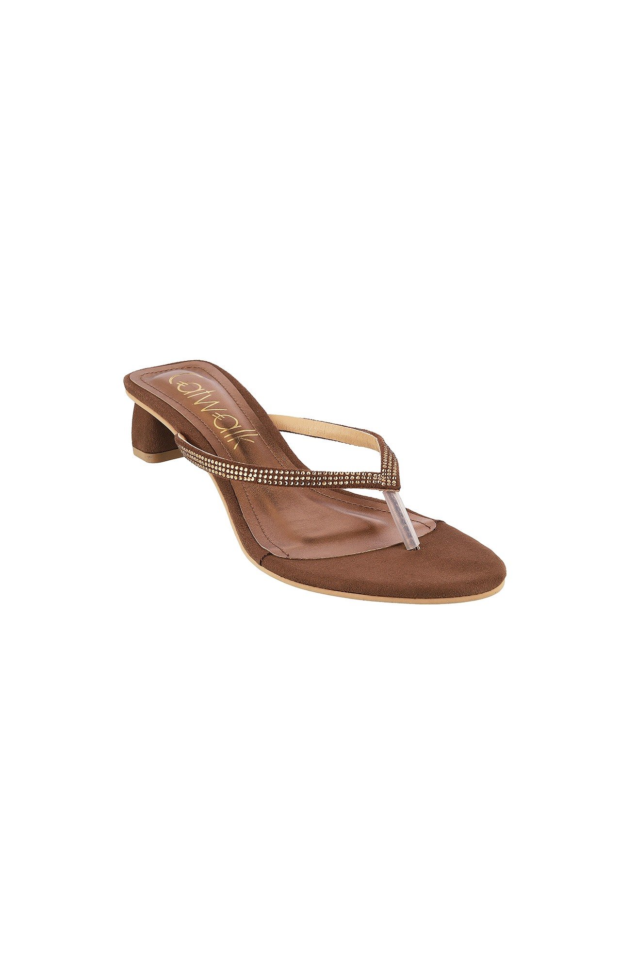 Women Stylised Chunky Heels Bronze Sandals