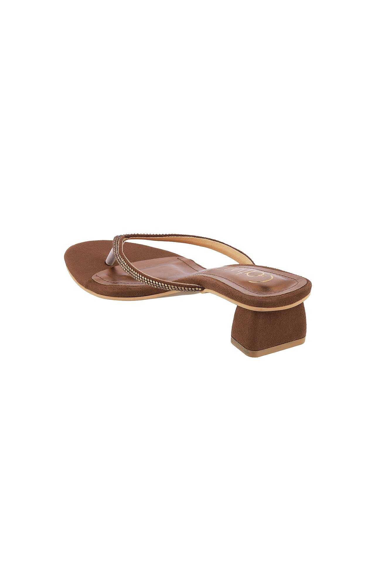 Women Stylised Chunky Heels Bronze Sandals