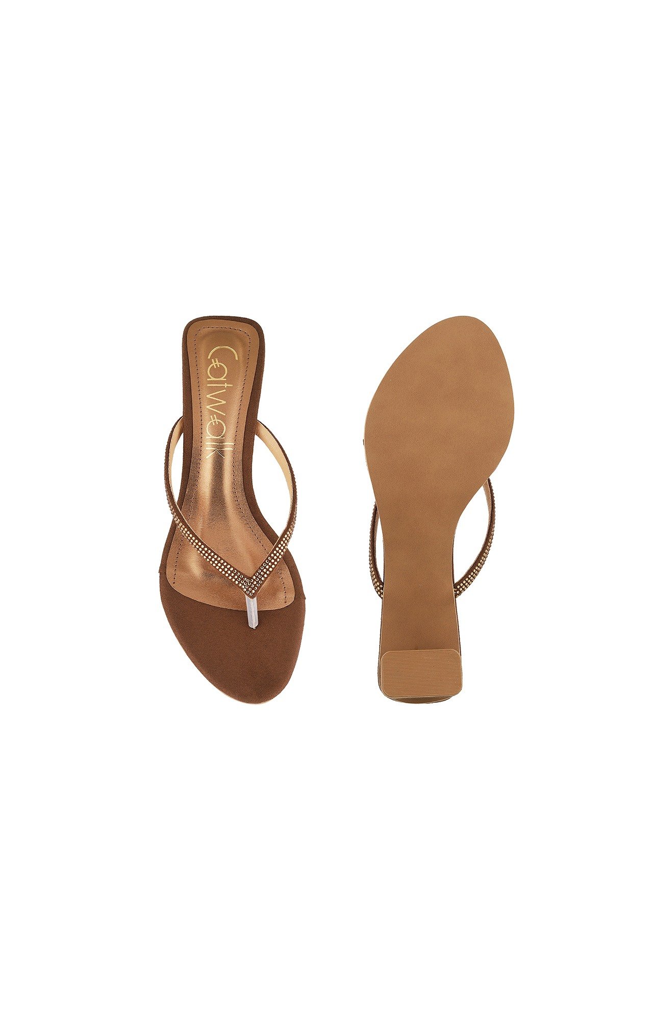Women Stylised Chunky Heels Bronze Sandals