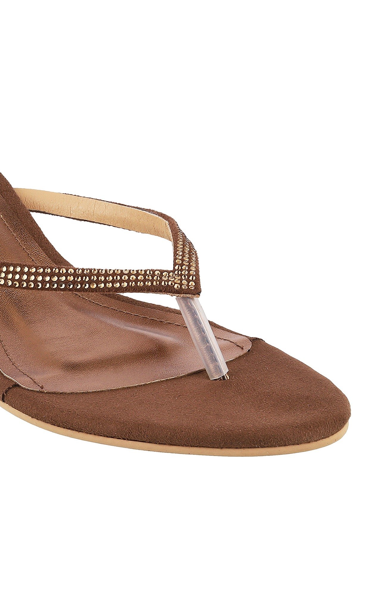 Women Stylised Chunky Heels Bronze Sandals