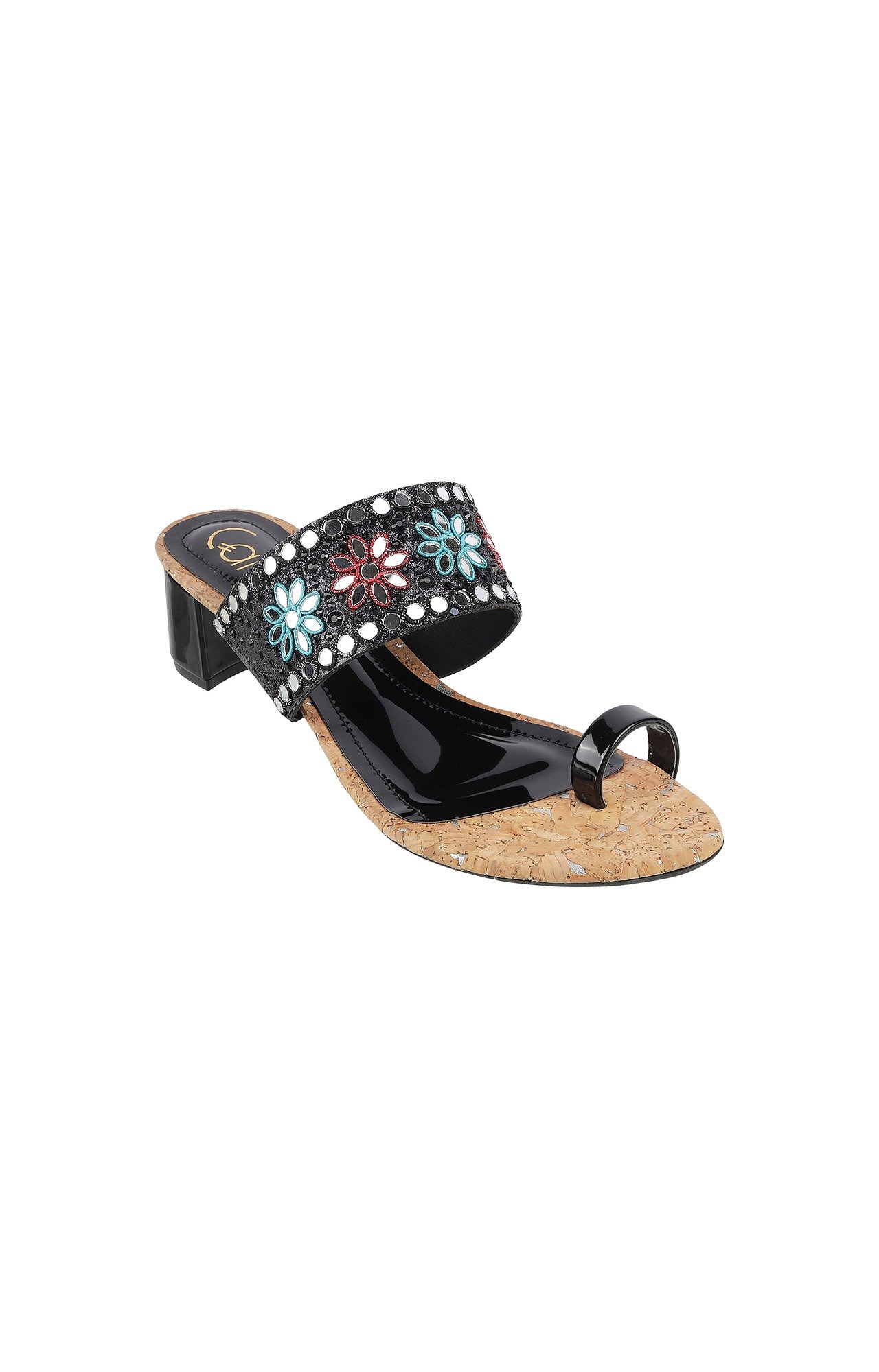 Women Stylised Chunky Heels Black Sandals