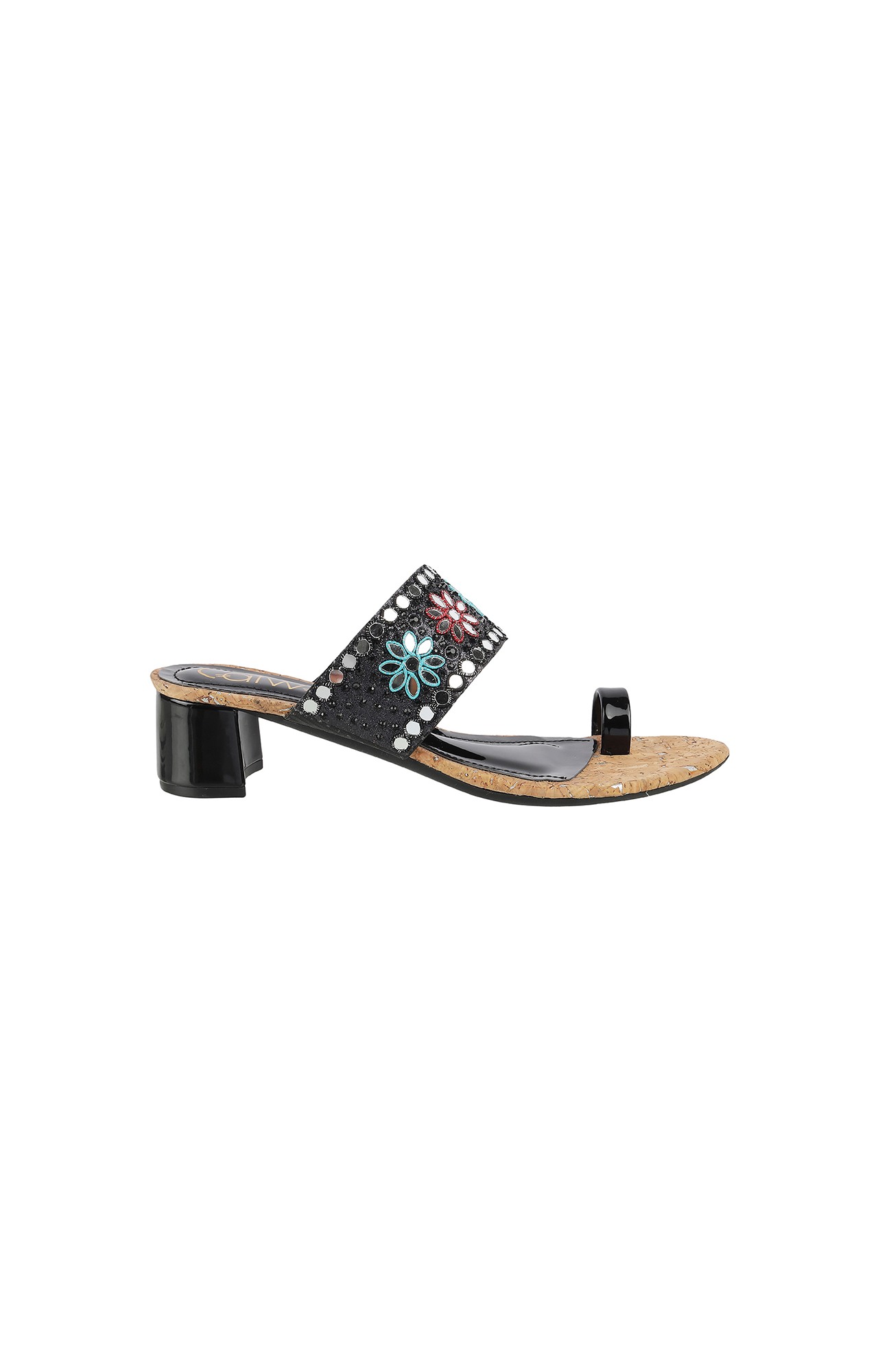 Women Stylised Chunky Heels Black Sandals
