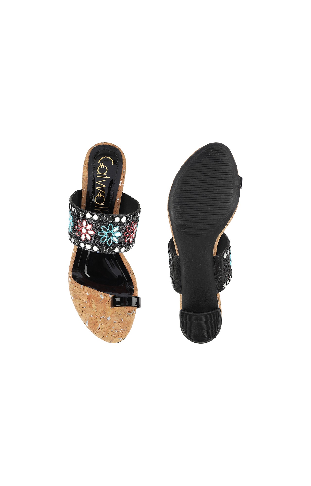 Women Stylised Chunky Heels Black Sandals