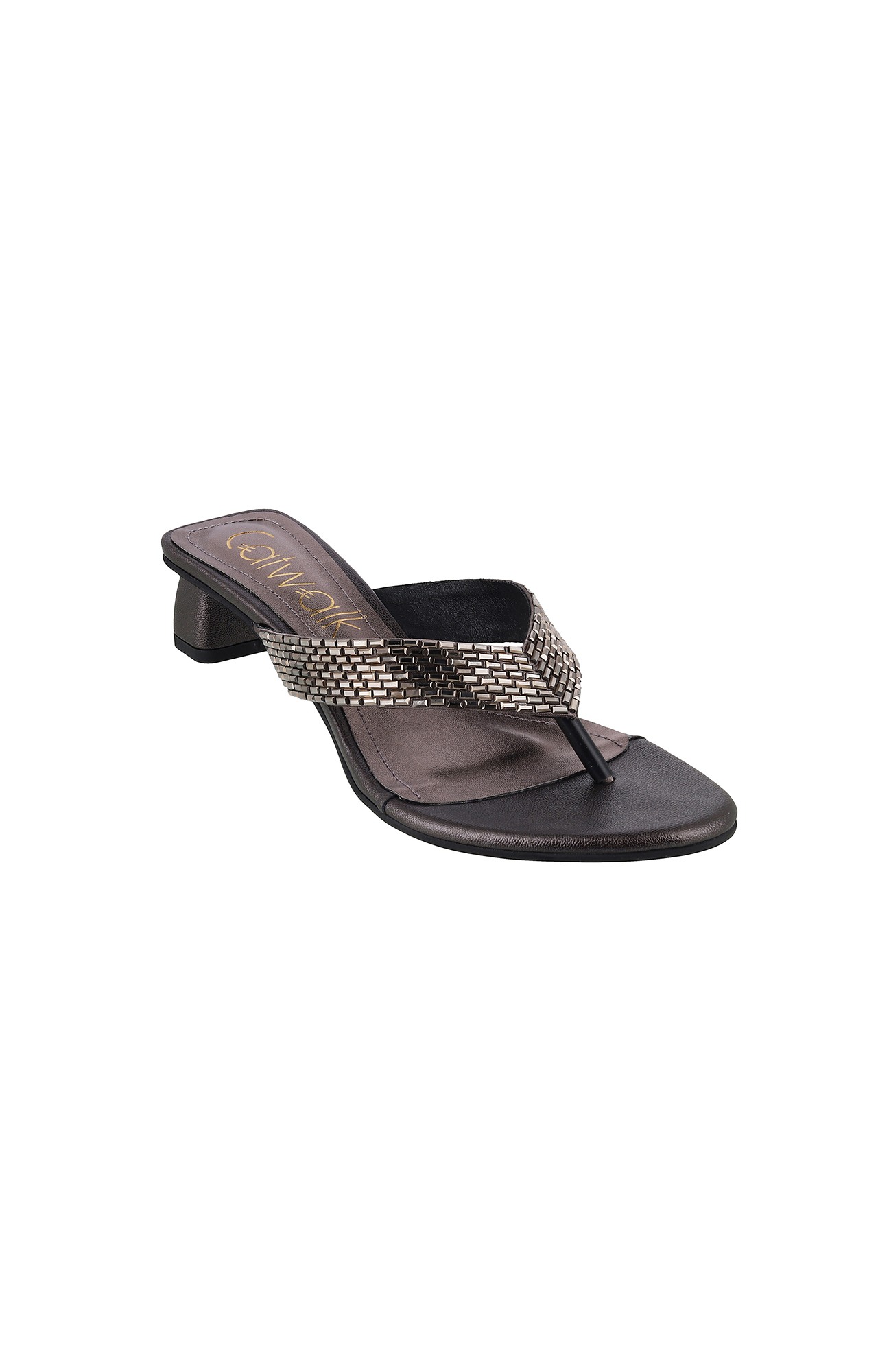 Women Stylised Chunky Heels Silver Sandals