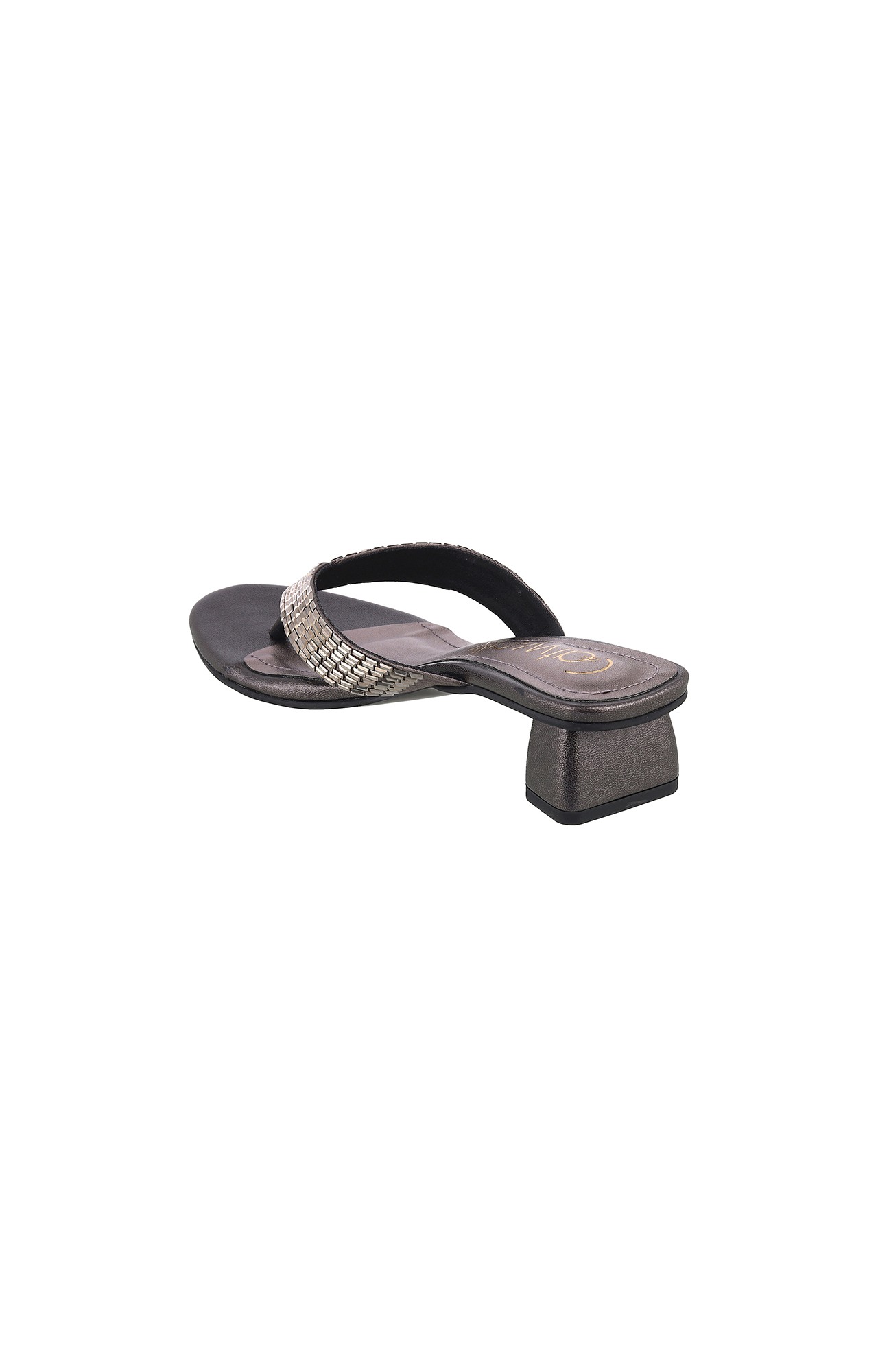Women Stylised Chunky Heels Silver Sandals