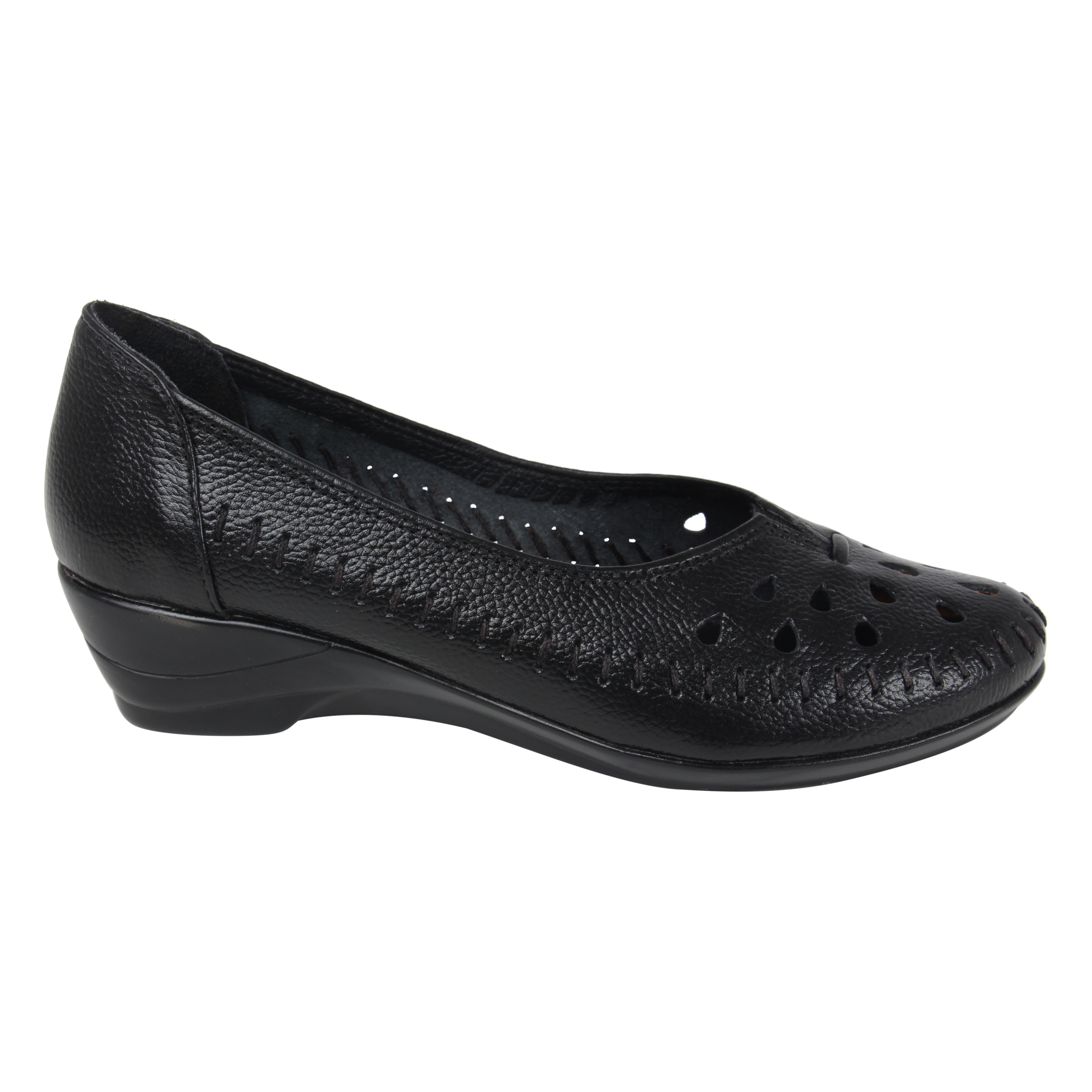 Pure Leather Stitch Detailed Ballerinas