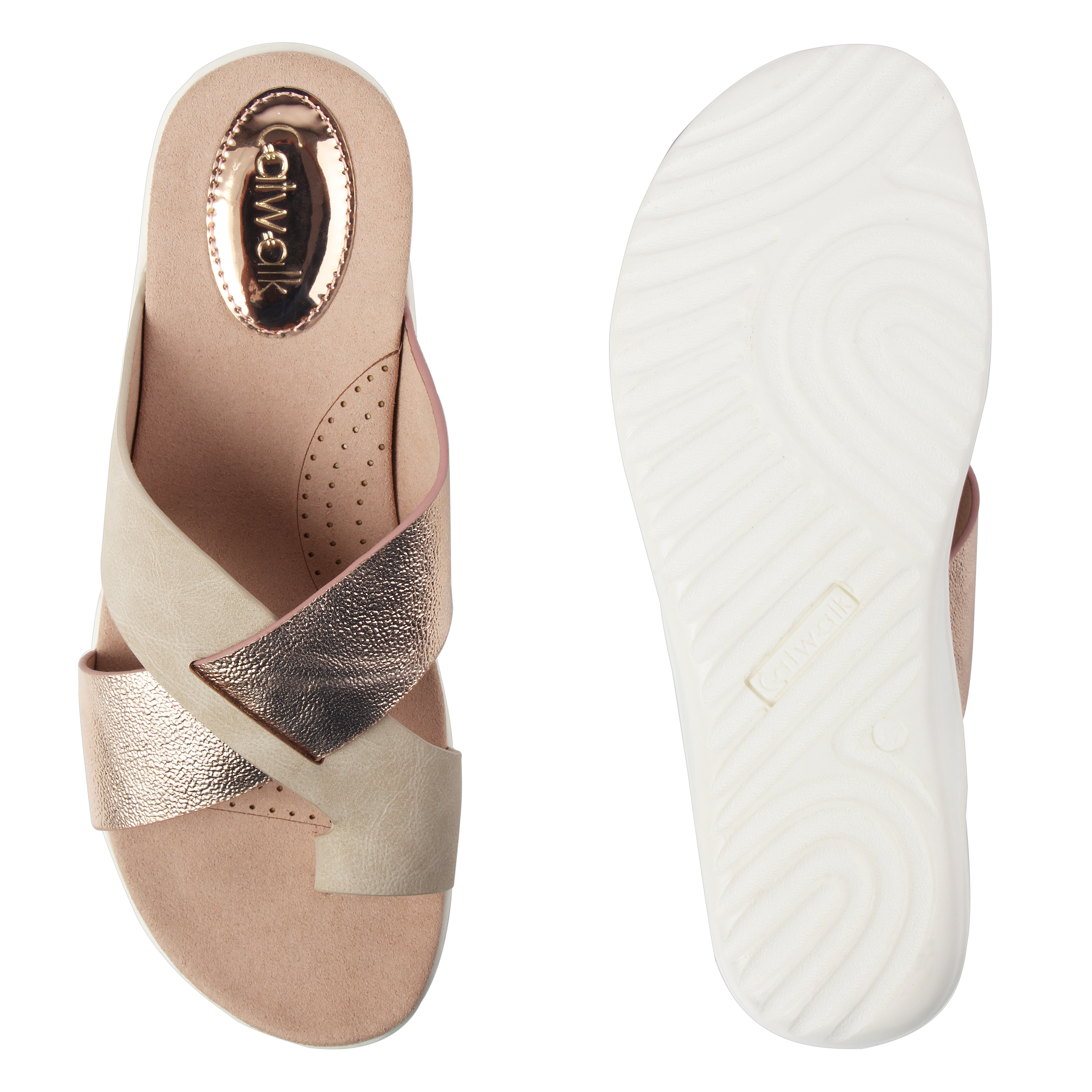 Dual-toned Metallic Slip Ons