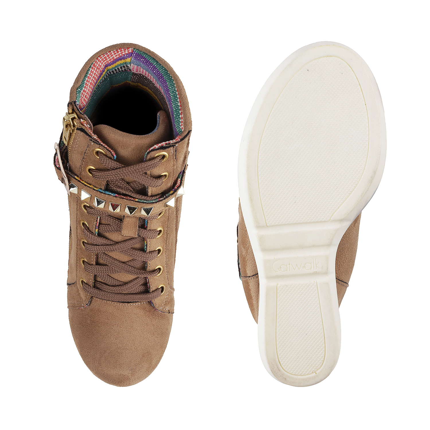 Suded Elevated Zip Up Sneakers