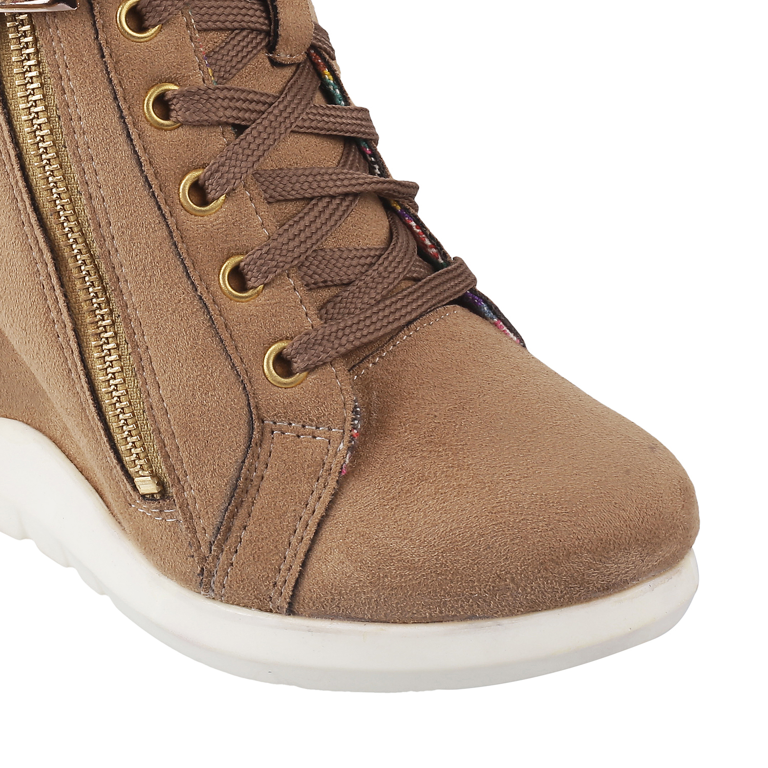 Suded Elevated Zip Up Sneakers