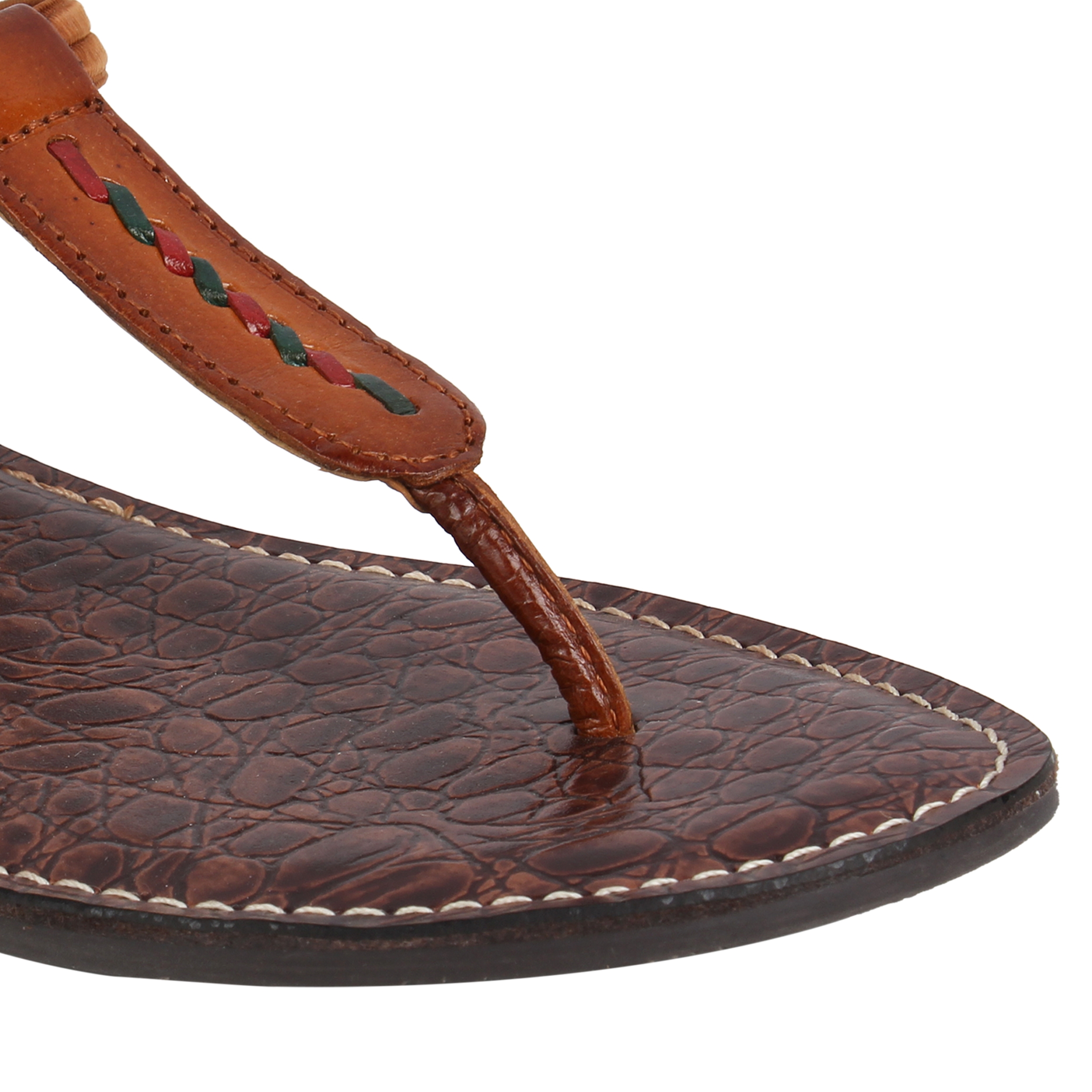 CATWALK | Pure Leather Croc-effect Thongs