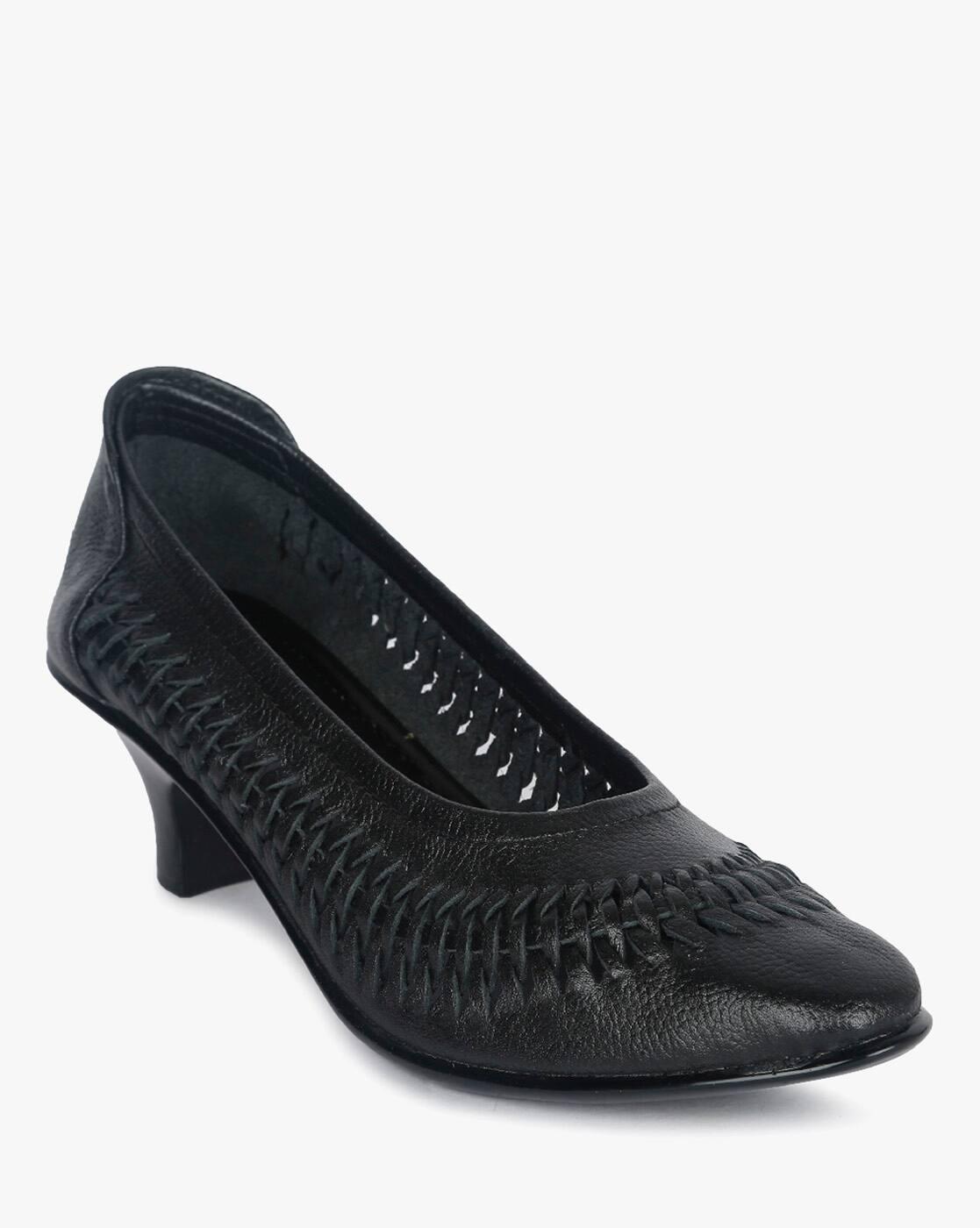 Kitten Heel Pumps with Cut-Outs